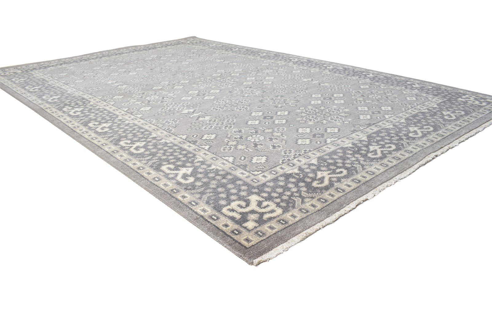 Wool Dark Grey Rug 6X9 Persian Hand Knotted Bokhara Oriental Room Size Carpet 7864800936085