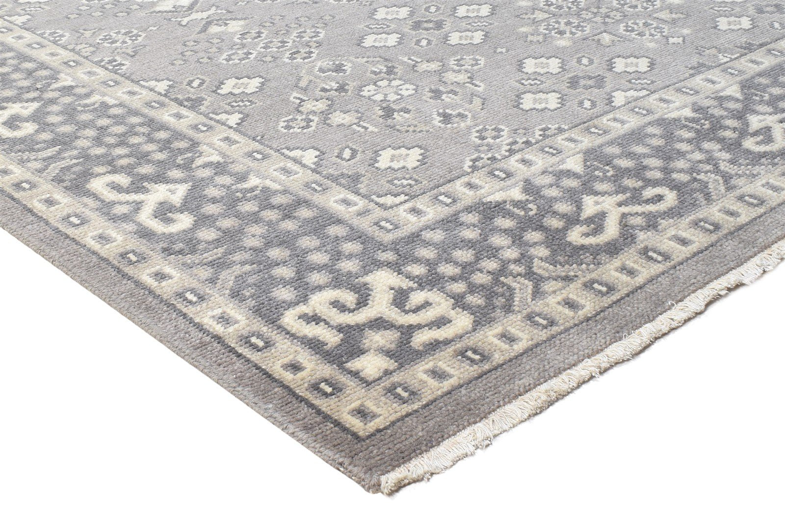 Wool Dark Grey Rug 6X9 Persian Hand Knotted Bokhara Oriental Room Size Carpet 7864800936085