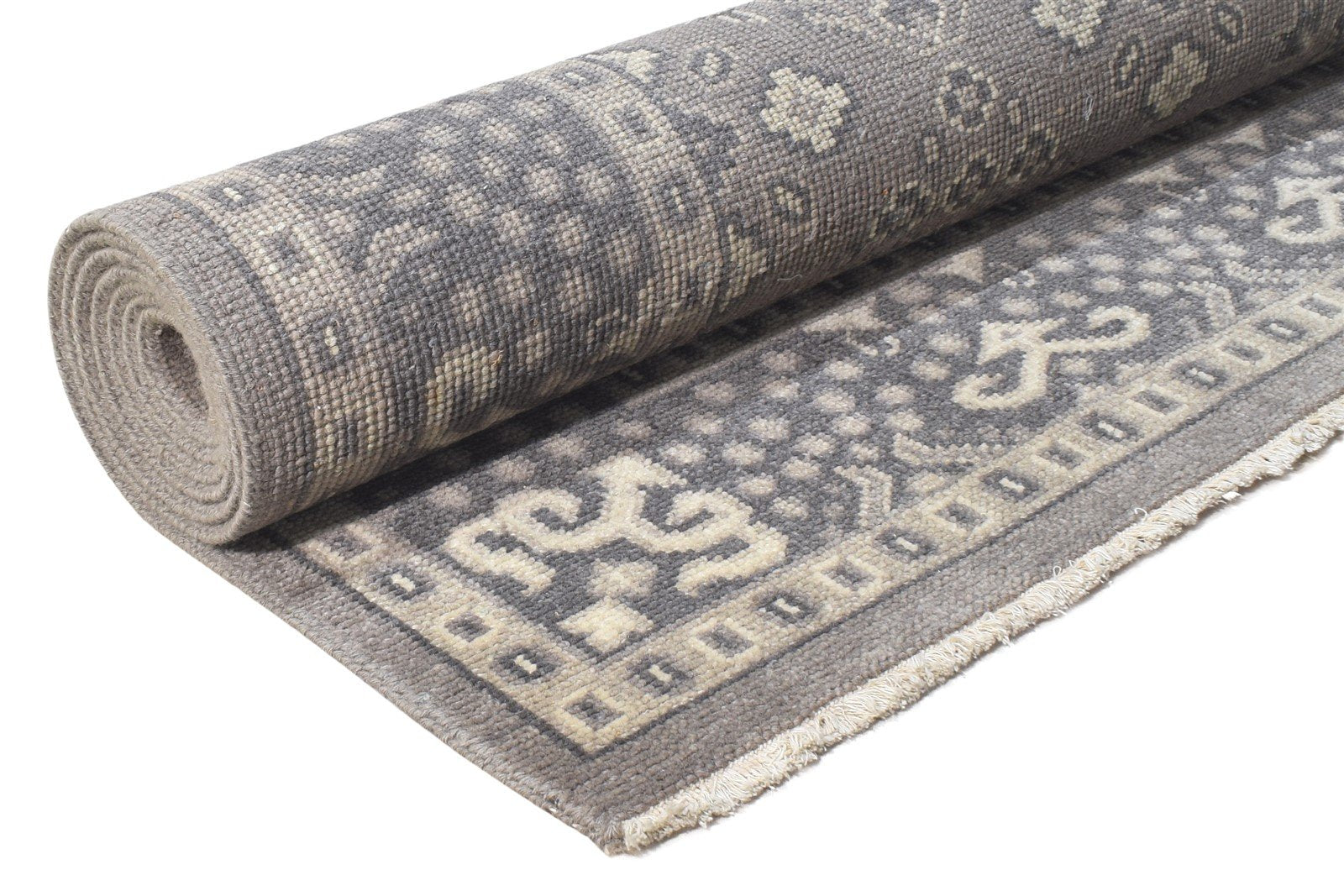 Wool Dark Grey Rug 6X9 Persian Hand Knotted Bokhara Oriental Room Size Carpet 7864800936085
