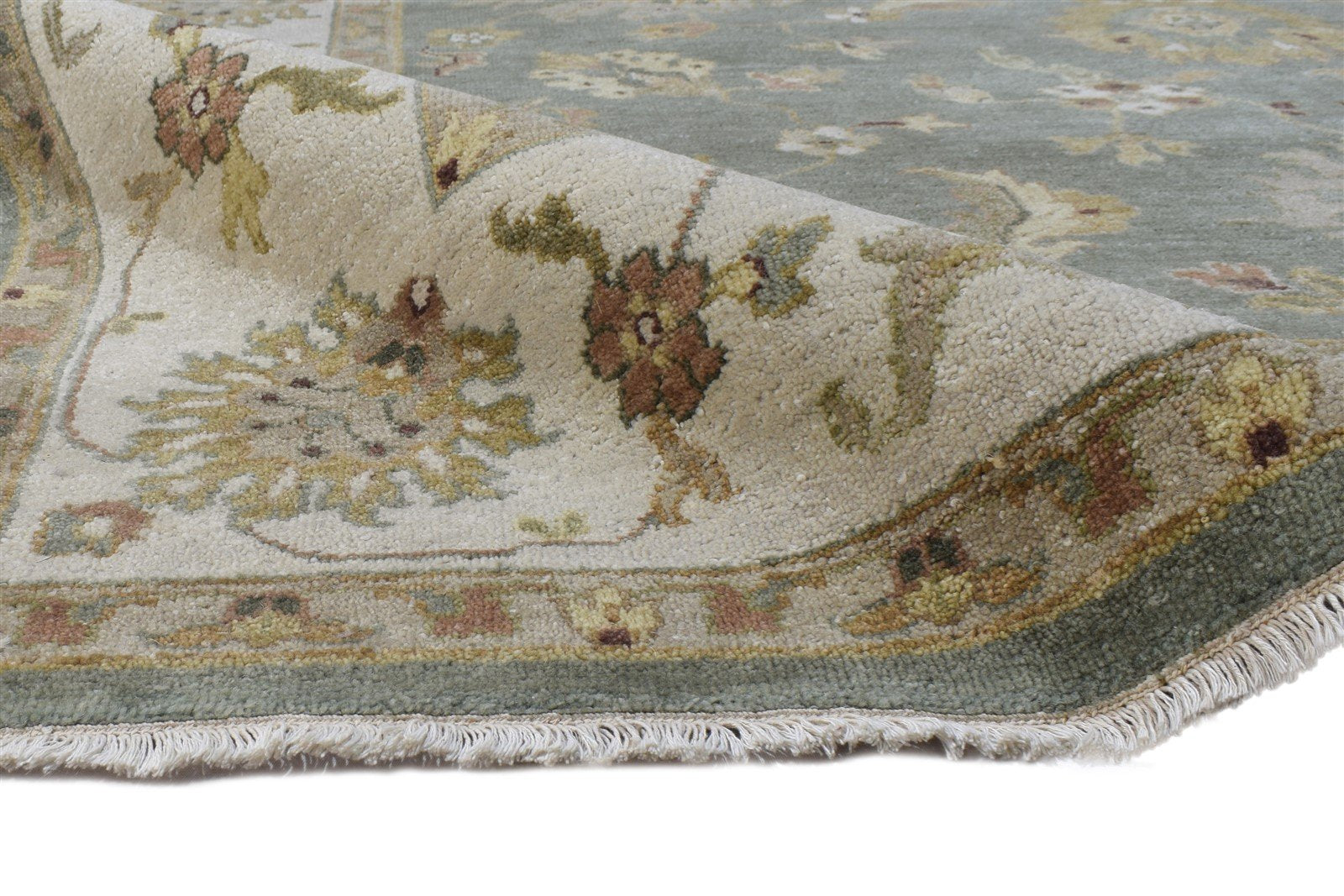 Wool Dark Grey Rug 8' X 10' Persian Hand Knotted Oushak Oriental Large Carpet 7864495407253