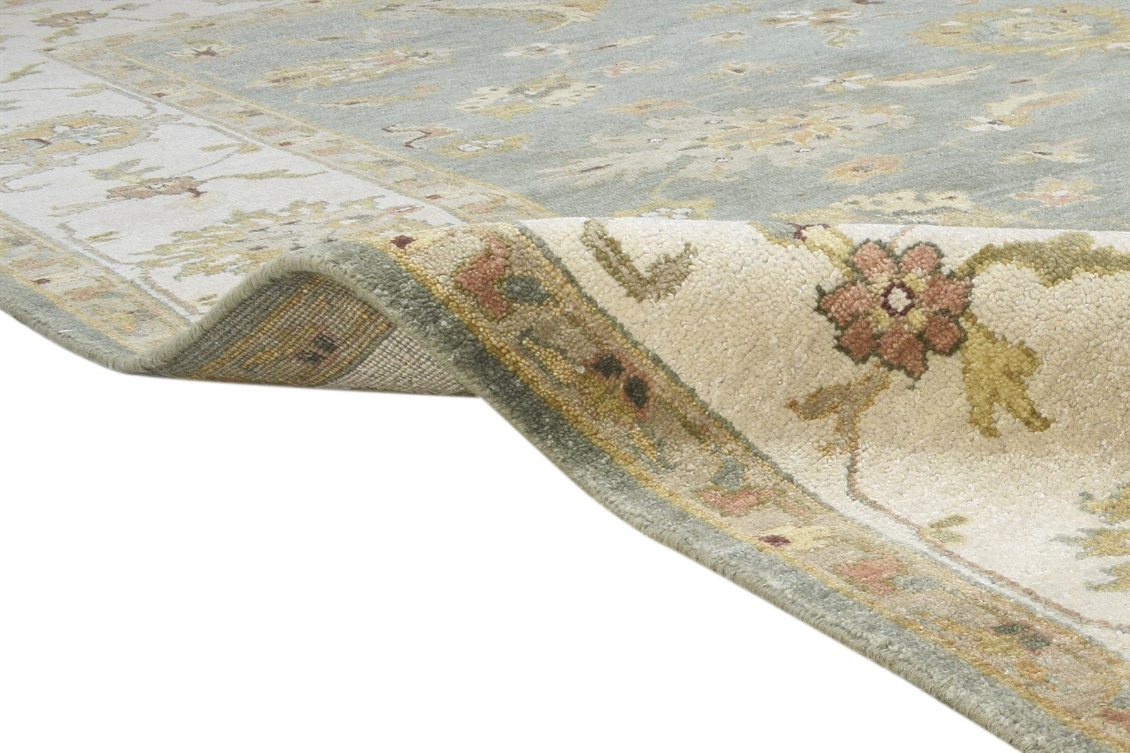 Wool Dark Grey Rug 8' X 10' Persian Hand Knotted Oushak Oriental Large Carpet 7864495407253