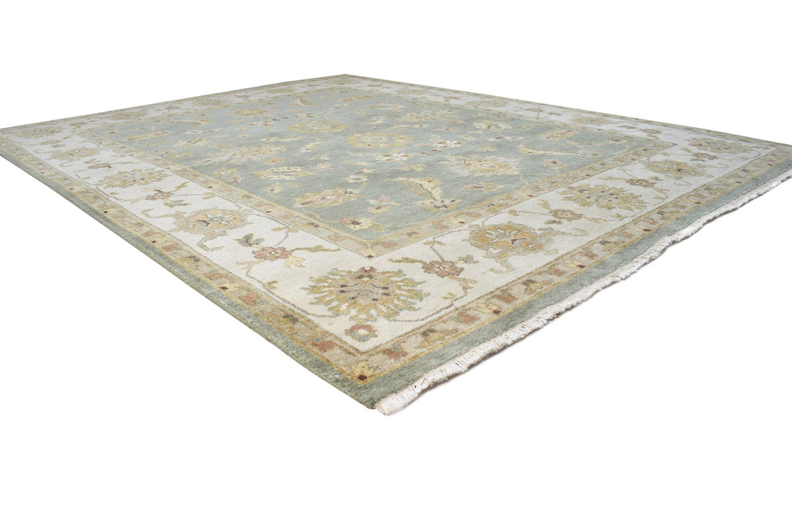 Wool Dark Grey Rug 8' X 10' Persian Hand Knotted Oushak Oriental Large Carpet 7864495407253