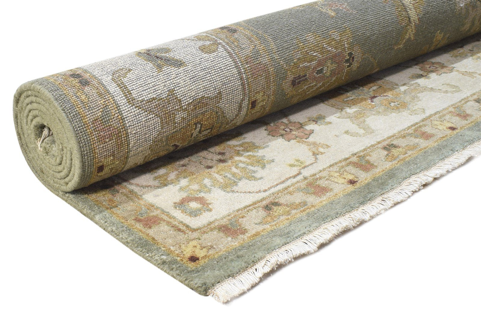 Wool Dark Grey Rug 8' X 10' Persian Hand Knotted Oushak Oriental Large Carpet 7864495407253