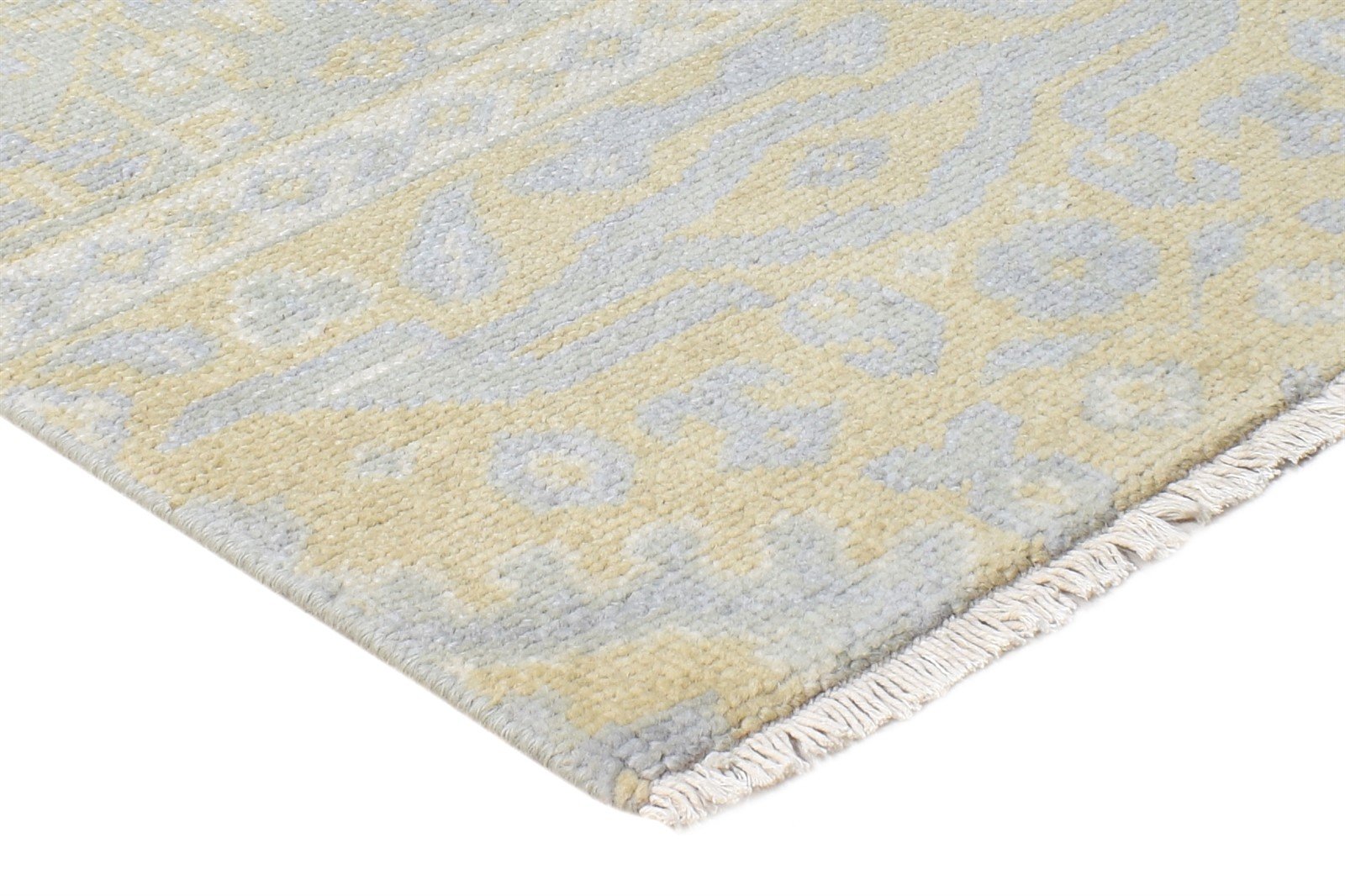 Wool Gold Rug 2' X 2' Persian Hand Knotted Oushak Oriental Small Carpet 7865157419157