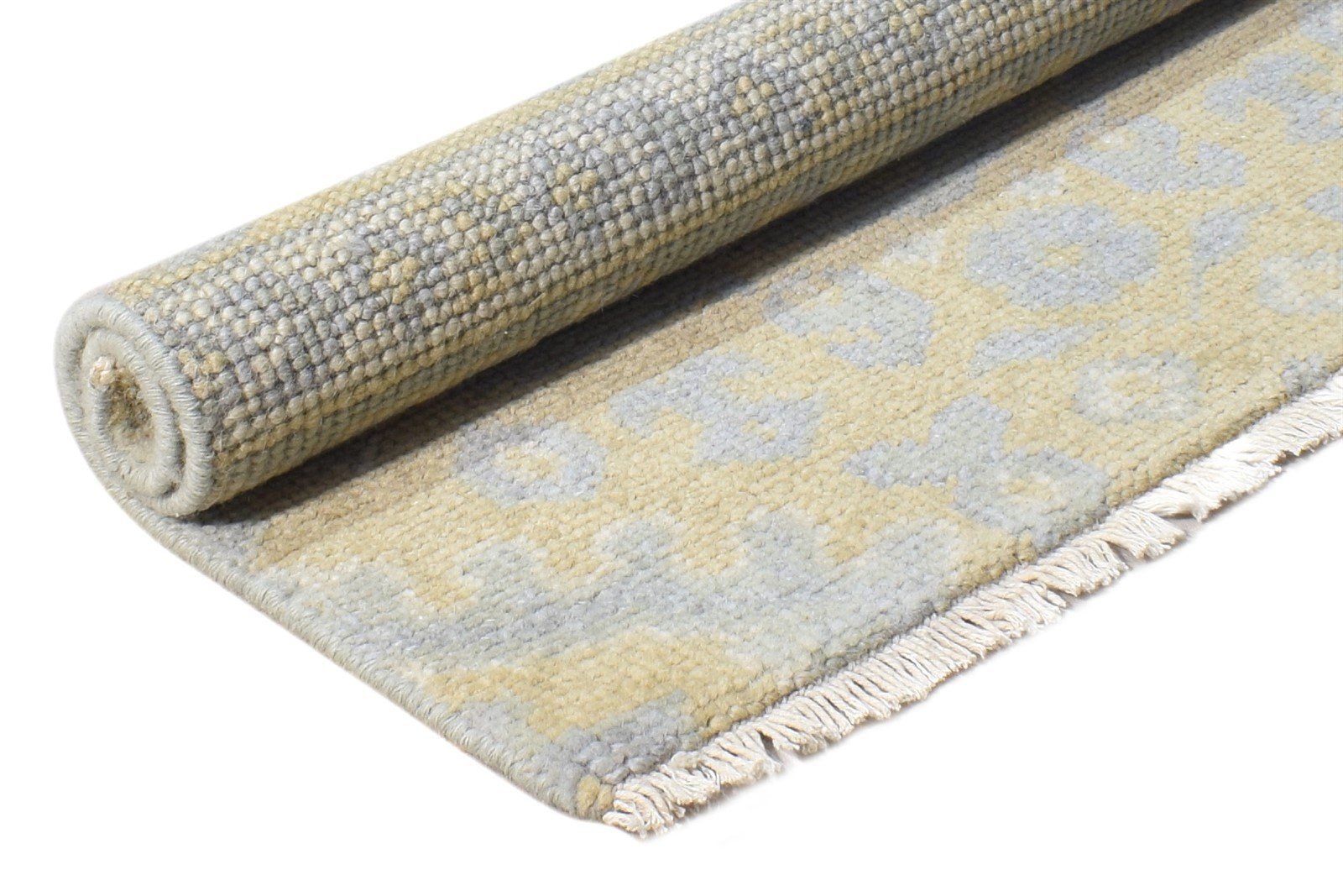 Wool Gold Rug 2' X 2' Persian Hand Knotted Oushak Oriental Small Carpet 7865157419157