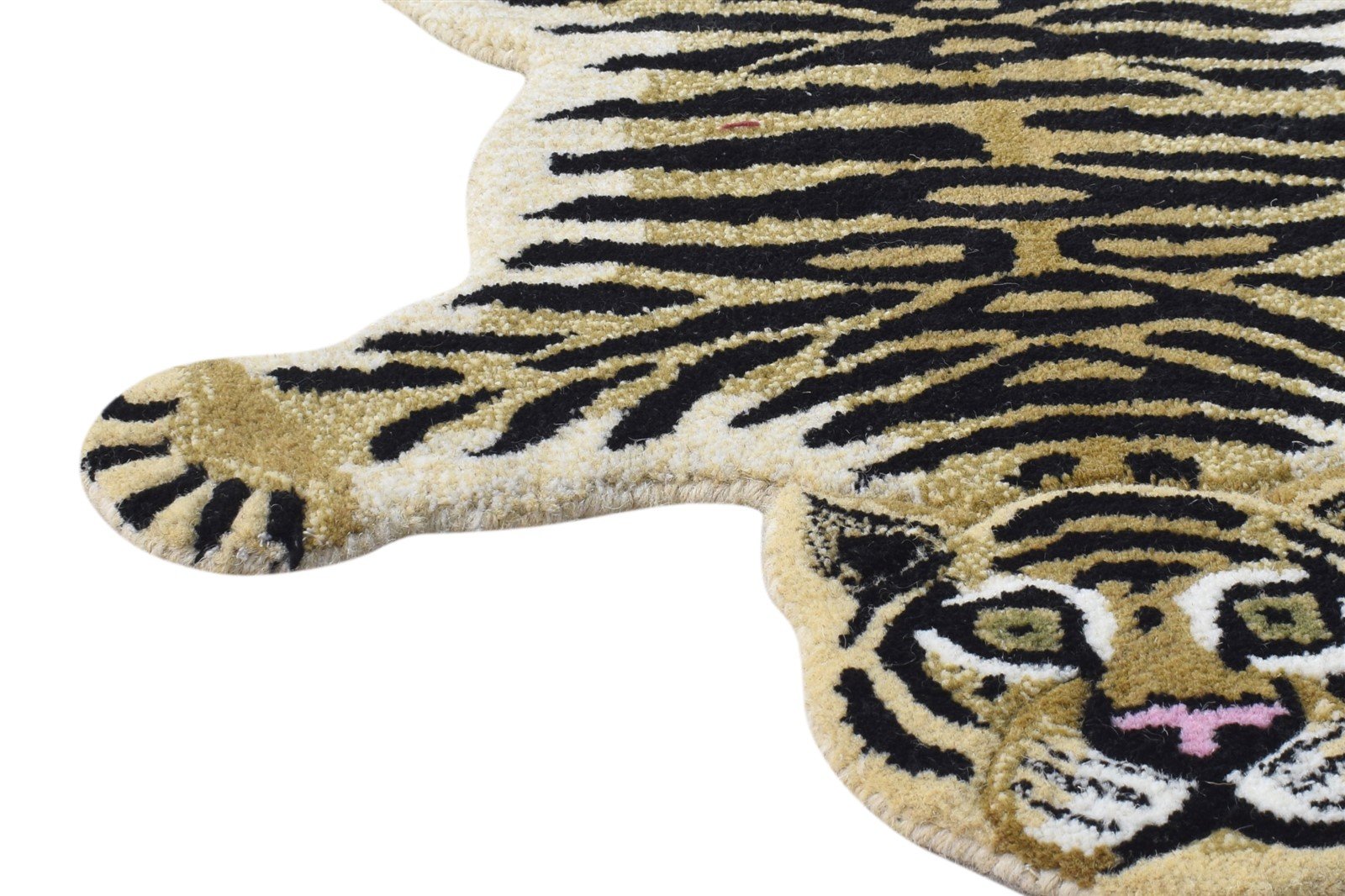 Wool Gold Rug 2' X 3' Kids & Teens Hand Tufted Indian Animal Print Small Carpet 7864644239509