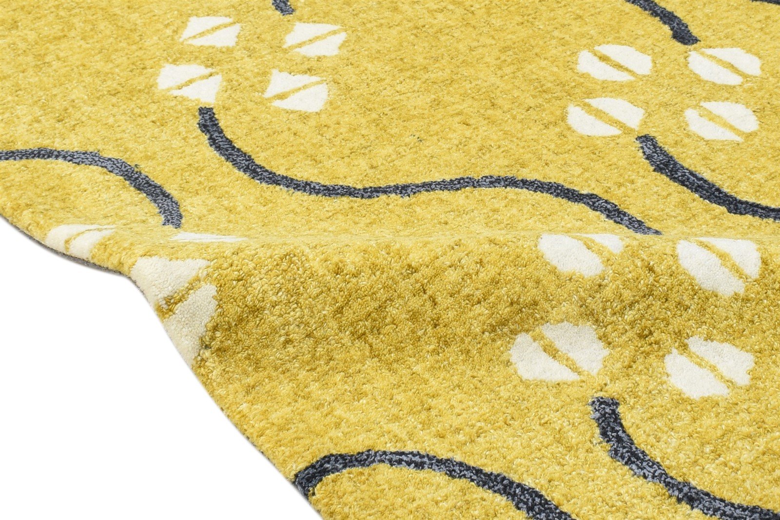Wool Gold Rug 2' X 3' Modern Hand Tufted French Trellis Small Carpet 7864133779605