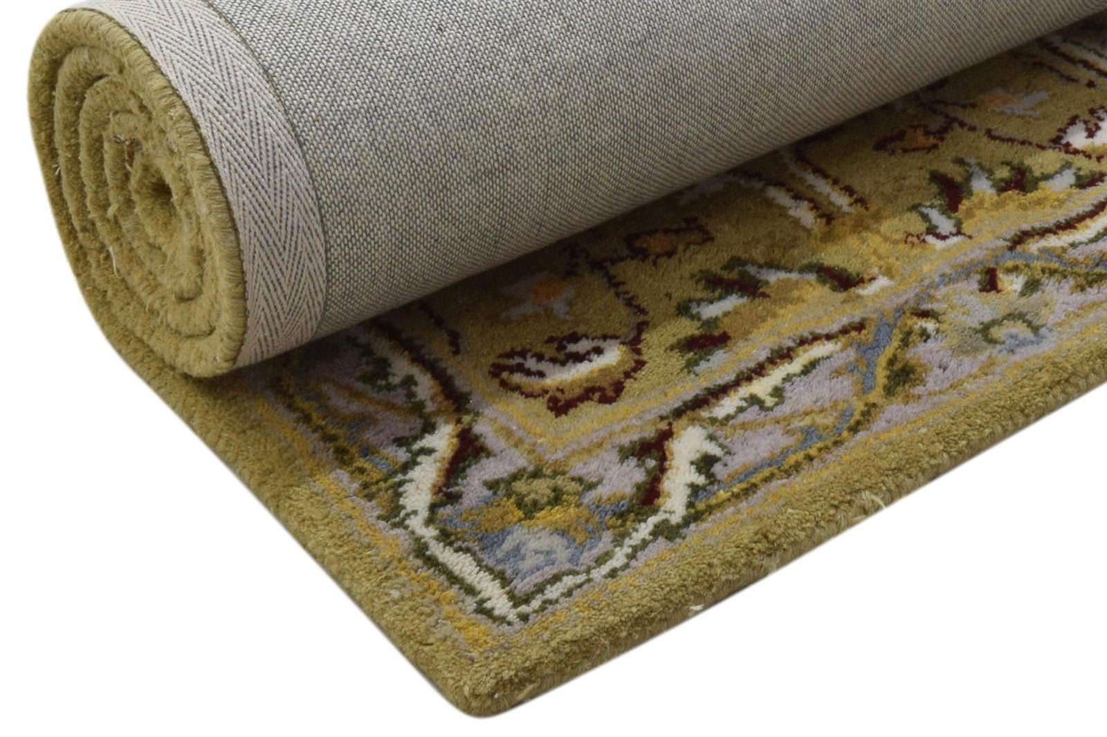 Wool Gold Rug 2' X 7' Persian Hand Tufted Oushak Oriental Small Runner 7860704510101