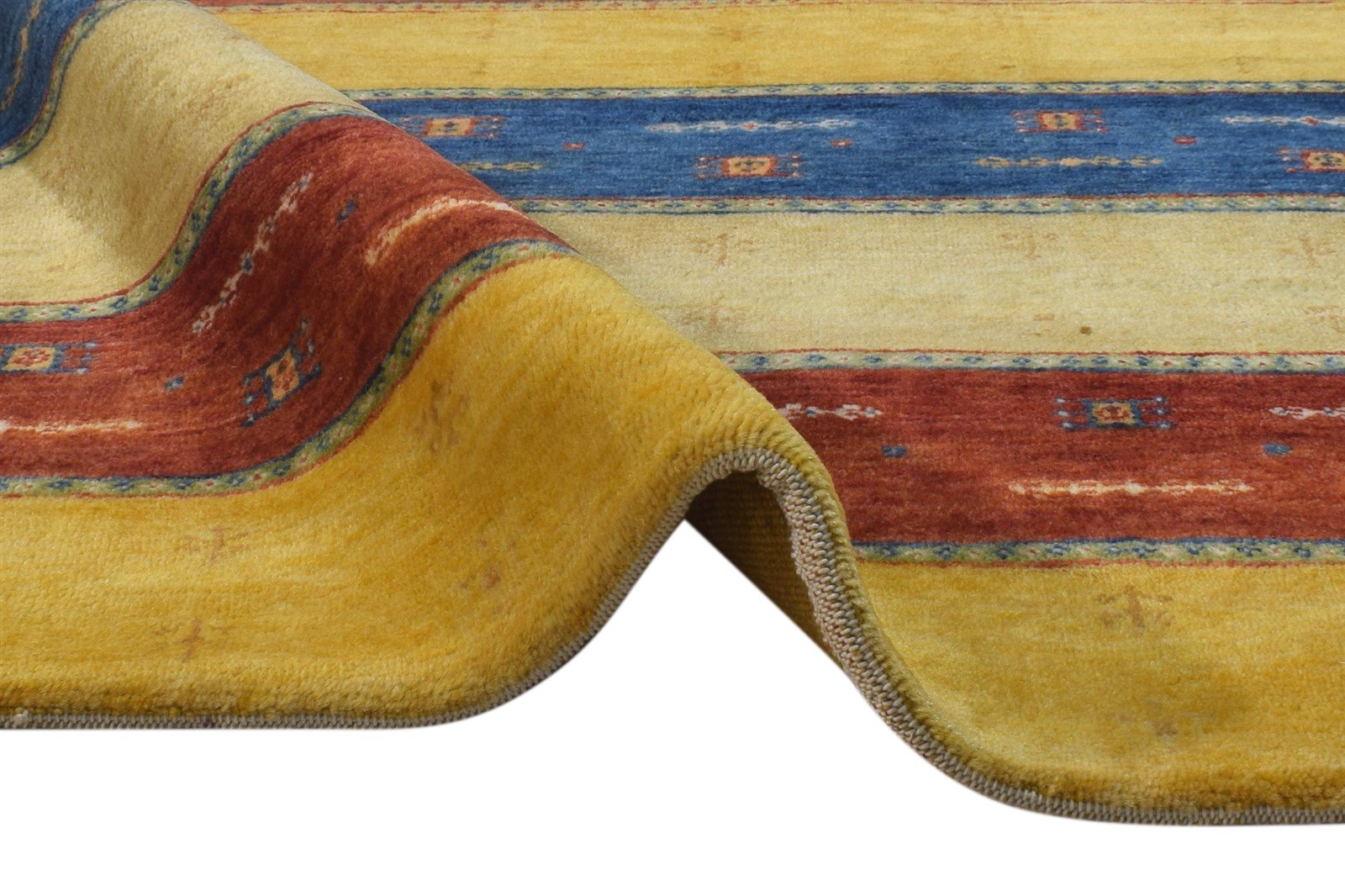 Wool Gold Rug 3' X 5' Persian Hand Knotted Gabbeh Tribal Room Size Carpet 7864868765845