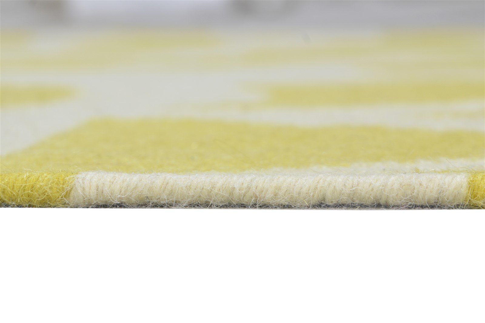 Wool Gold Rug 5' X 8' Modern Dhurrie Scandinavian Abstract Room Size Carpet 7865045647509