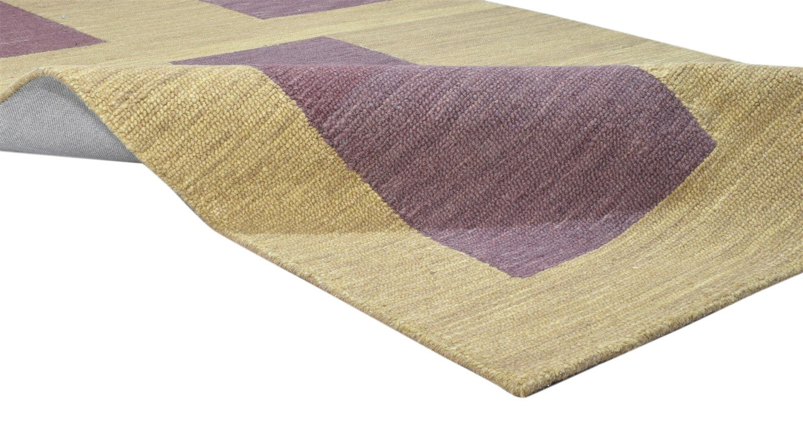 Wool Gold Rug 5' X 8' Modern Hand Tufted Scandinavian Geometric Room Size Carpet 7860685668501