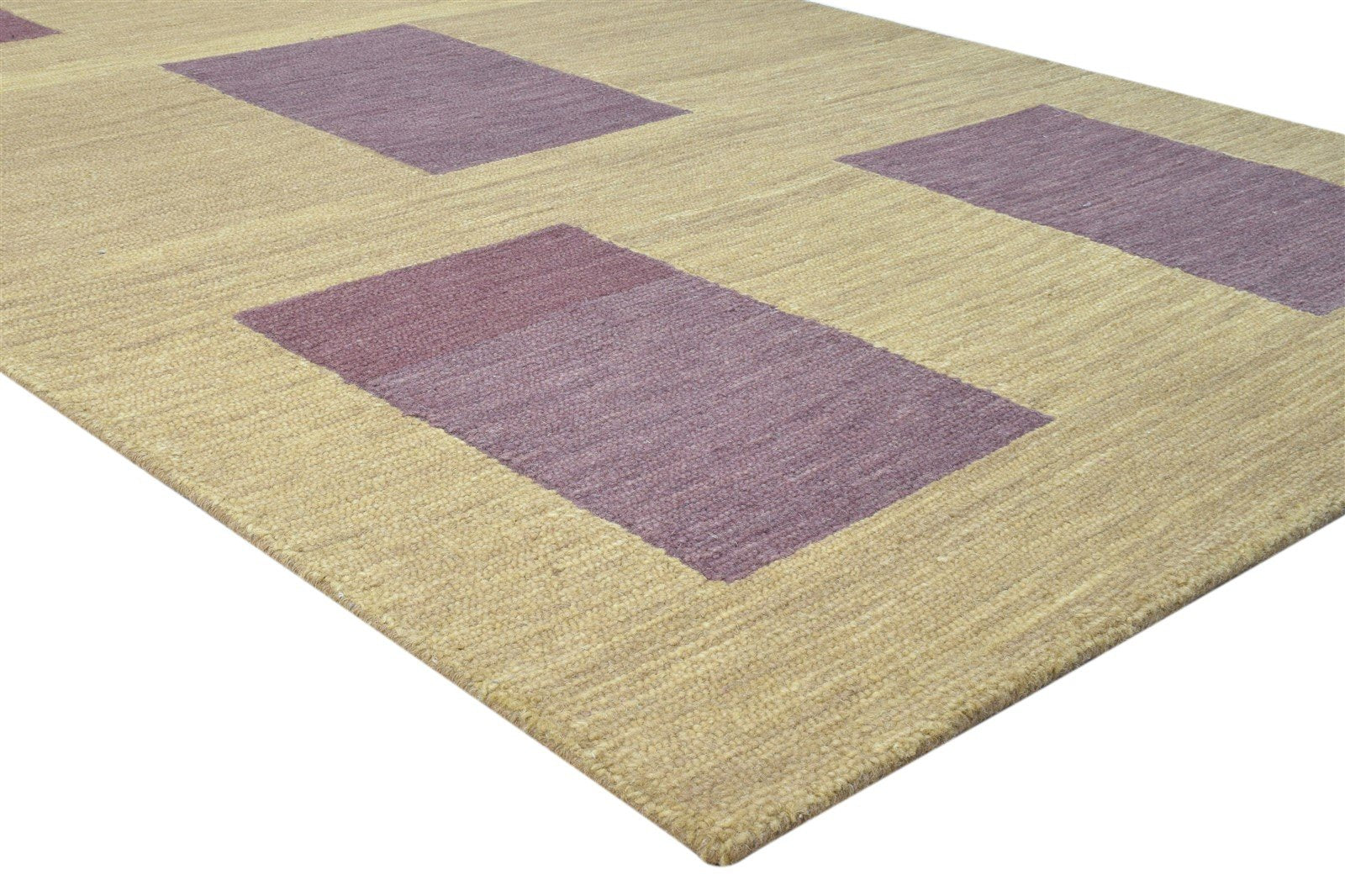 Wool Gold Rug 5' X 8' Modern Hand Tufted Scandinavian Geometric Room Size Carpet 7860685668501
