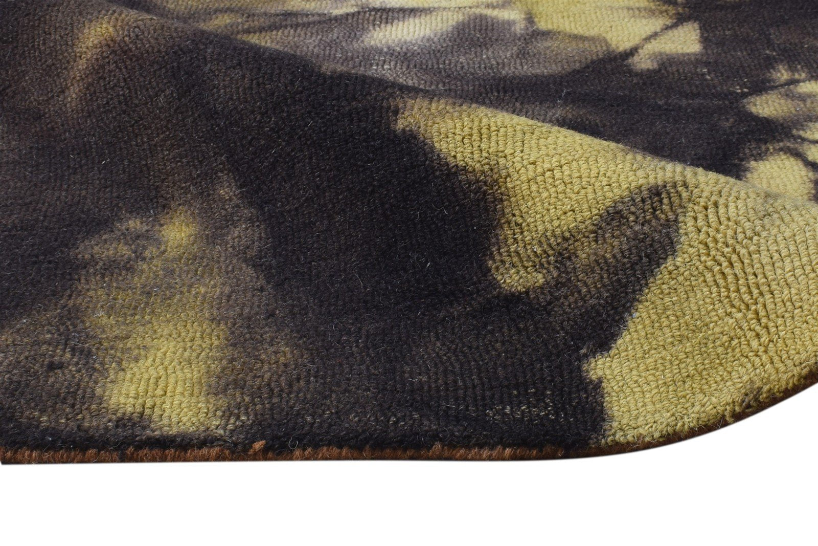 Wool Gold Rug 5' X 8' Modern Hand Tufted Shibori Tie Dye Room Size Carpet 7865198837909