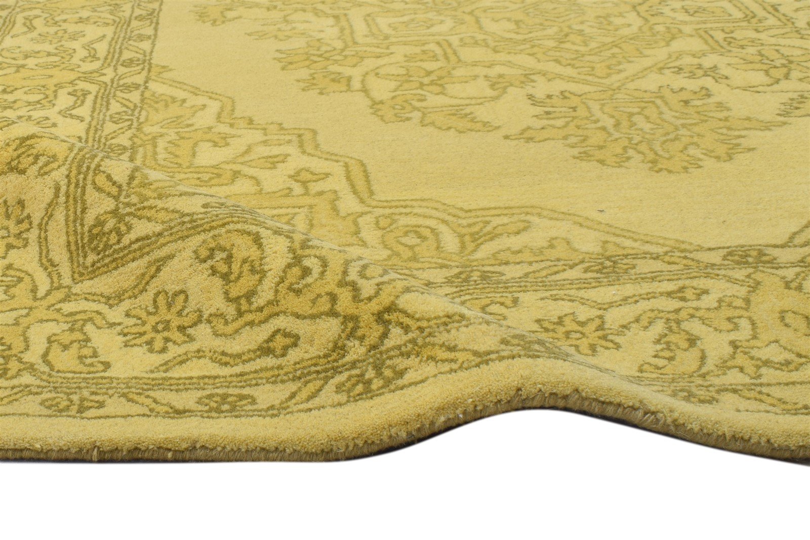 Wool Gold Rug 5' X 8' Persian Hand Tufted Heriz-Indian Oriental Room Size Carpet 7864108286101