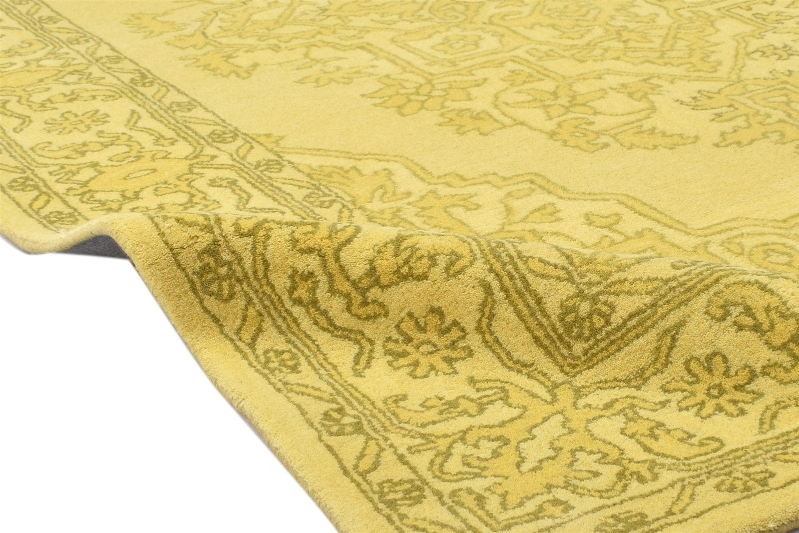Wool Gold Rug 5' X 8' Persian Hand Tufted Heriz-Indian Oriental Room Size Carpet 7864108286101