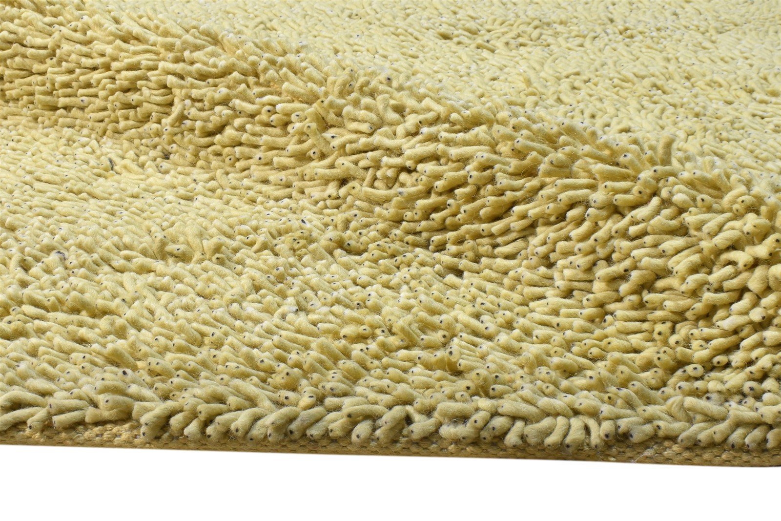 Wool Gold Rug 5' X 8' Shag Hand Knotted Scandinavian Solid Room Size Carpet 7865245728917