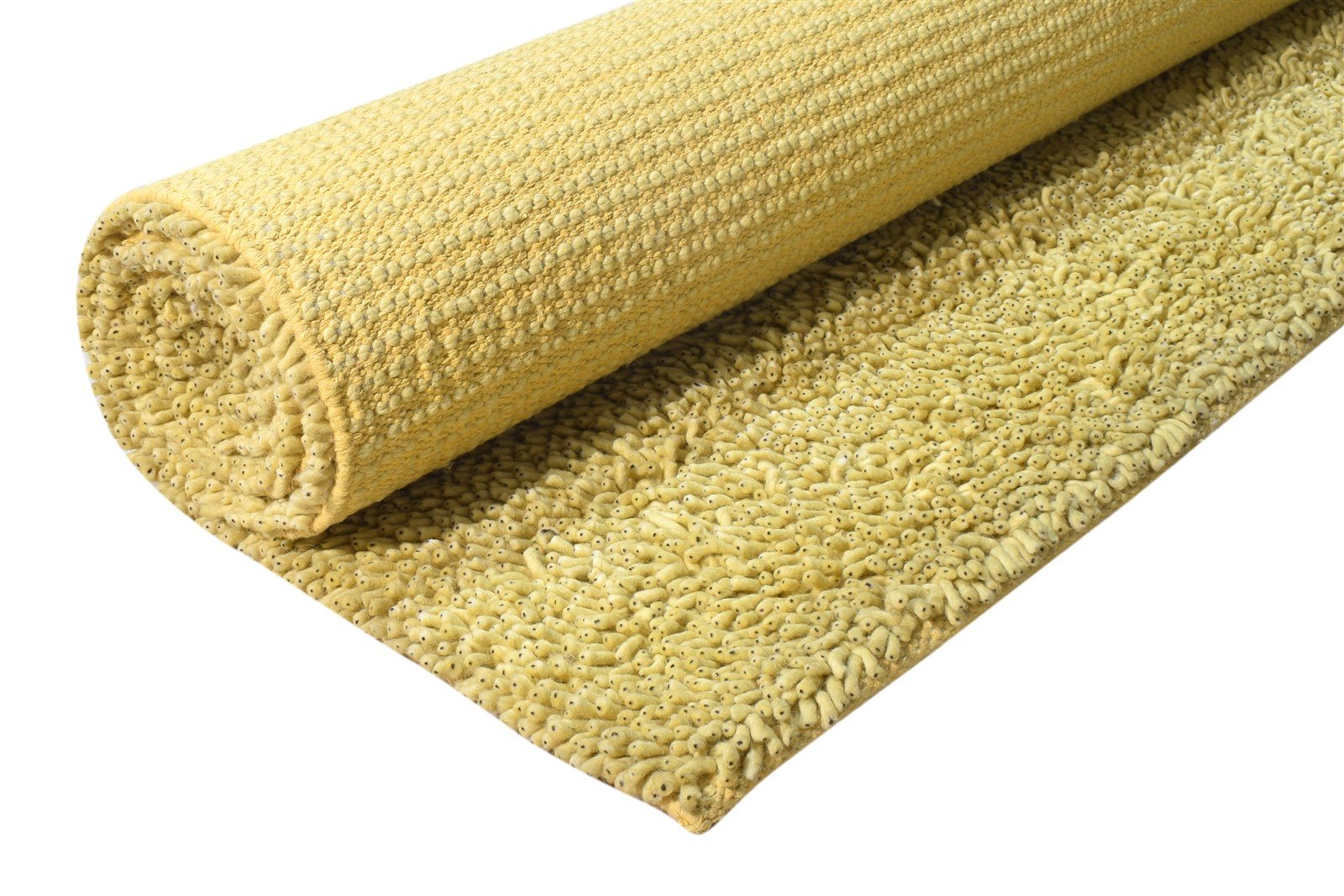 Wool Gold Rug 5' X 8' Shag Hand Knotted Scandinavian Solid Room Size Carpet 7865245728917