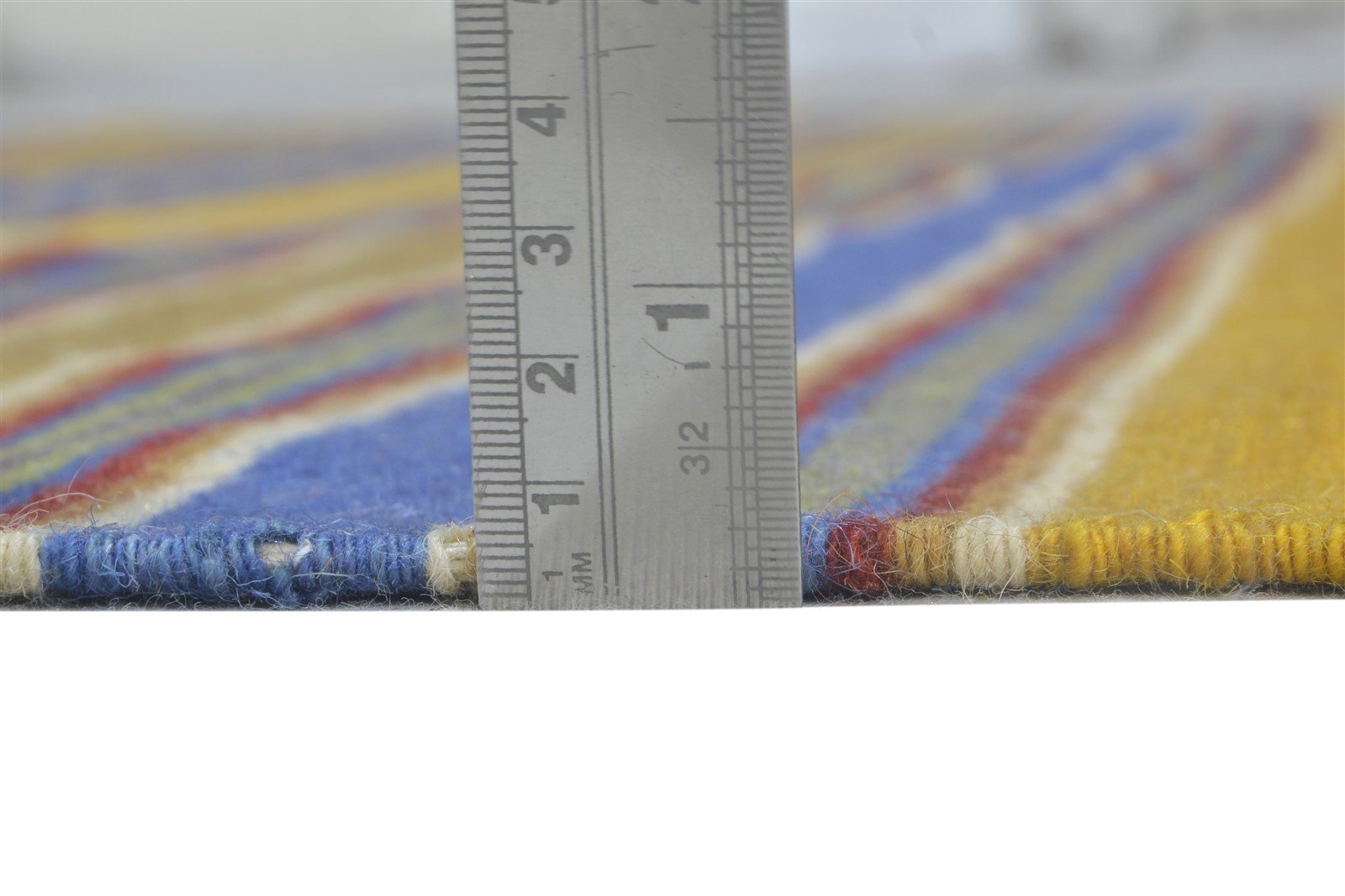 Grayce Wool Gold Rug 6' X 8' Modern Dhurrie Bohemian Striped 7865027231893