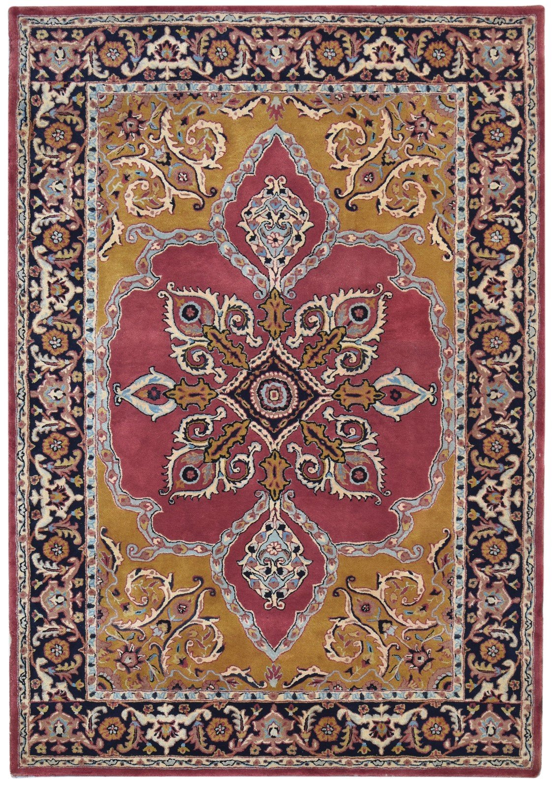 Wool Gold Rug 6' X 9' Persian Hand Tufted Heriz-Indian Oriental Large Carpet 7864172445845