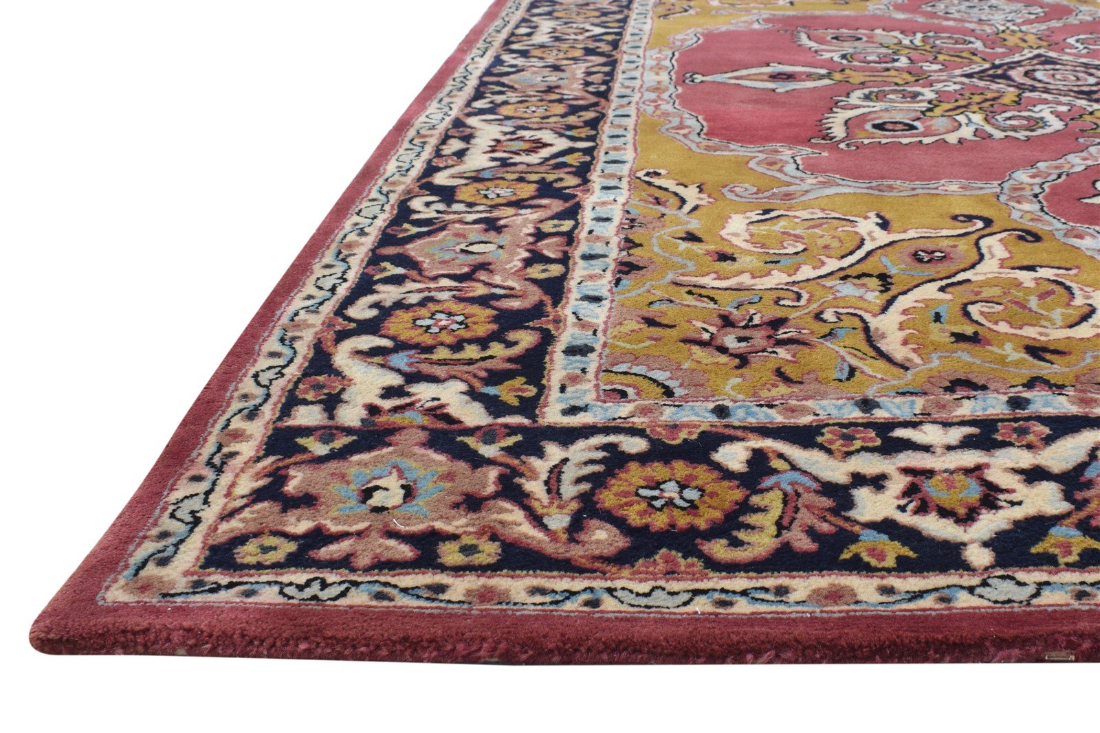 Wool Gold Rug 6' X 9' Persian Hand Tufted Heriz-Indian Oriental Large Carpet 7864172445845