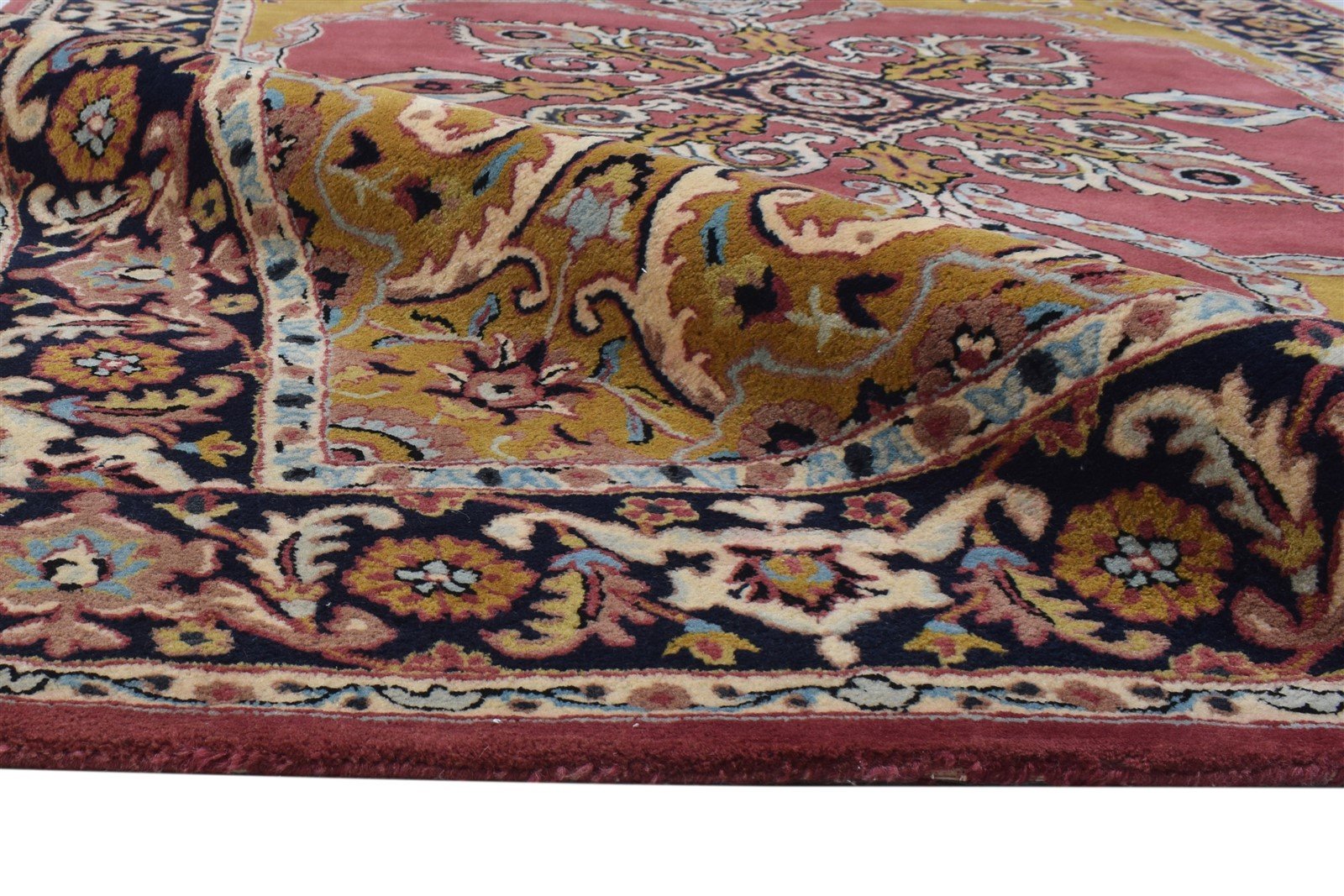 Wool Gold Rug 6' X 9' Persian Hand Tufted Heriz-Indian Oriental Large Carpet 7864172445845