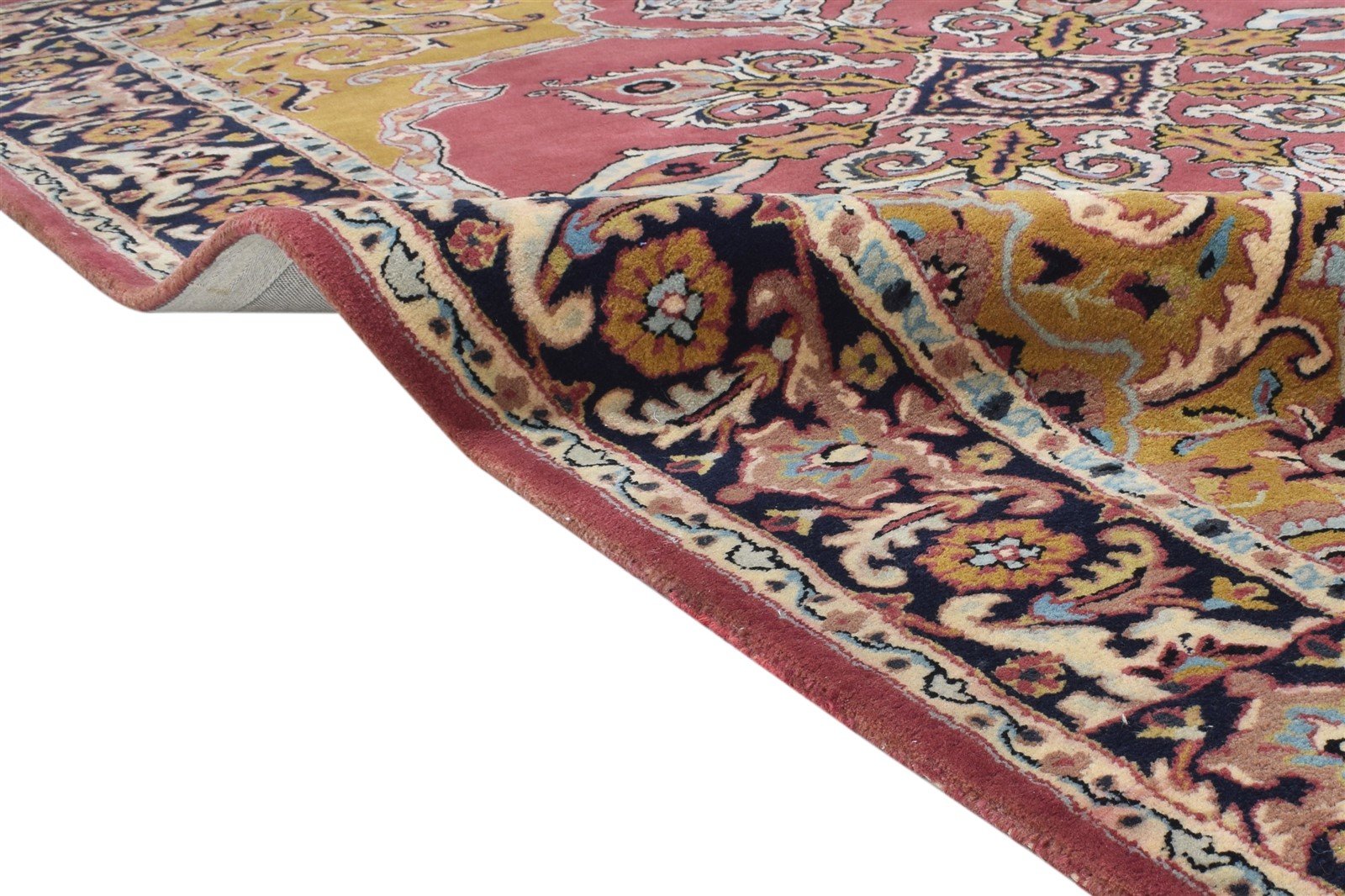 Wool Gold Rug 6' X 9' Persian Hand Tufted Heriz-Indian Oriental Large Carpet 7864172445845