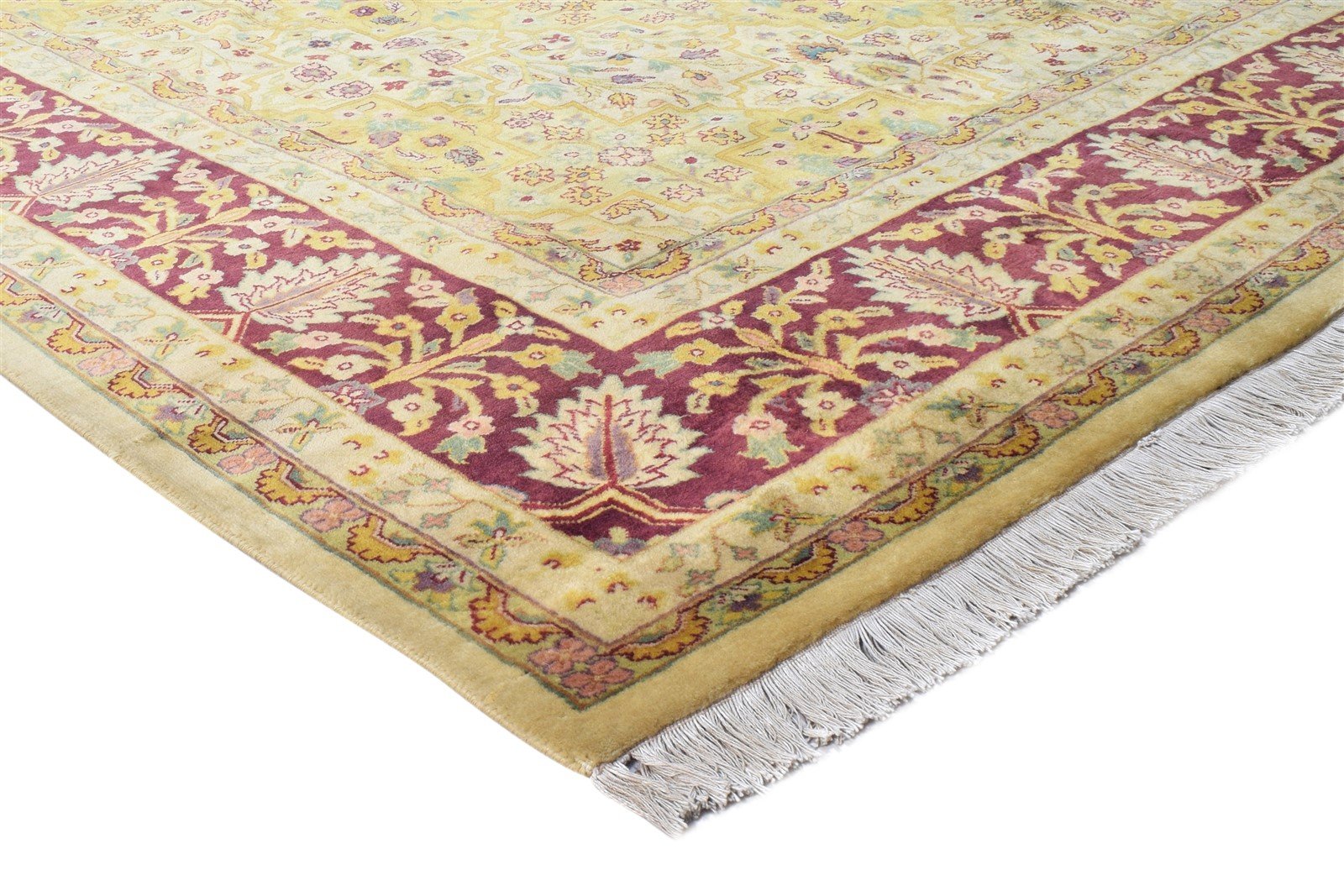 Wool Gold Rug 8' X 10' Persian Hand Knotted Kashan Oriental Large Carpet 7864630542485
