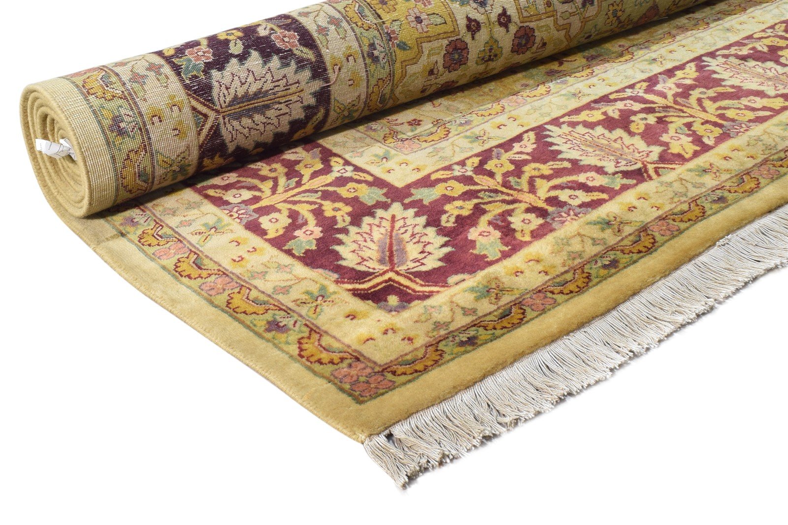 Wool Gold Rug 8' X 10' Persian Hand Knotted Kashan Oriental Large Carpet 7864630542485