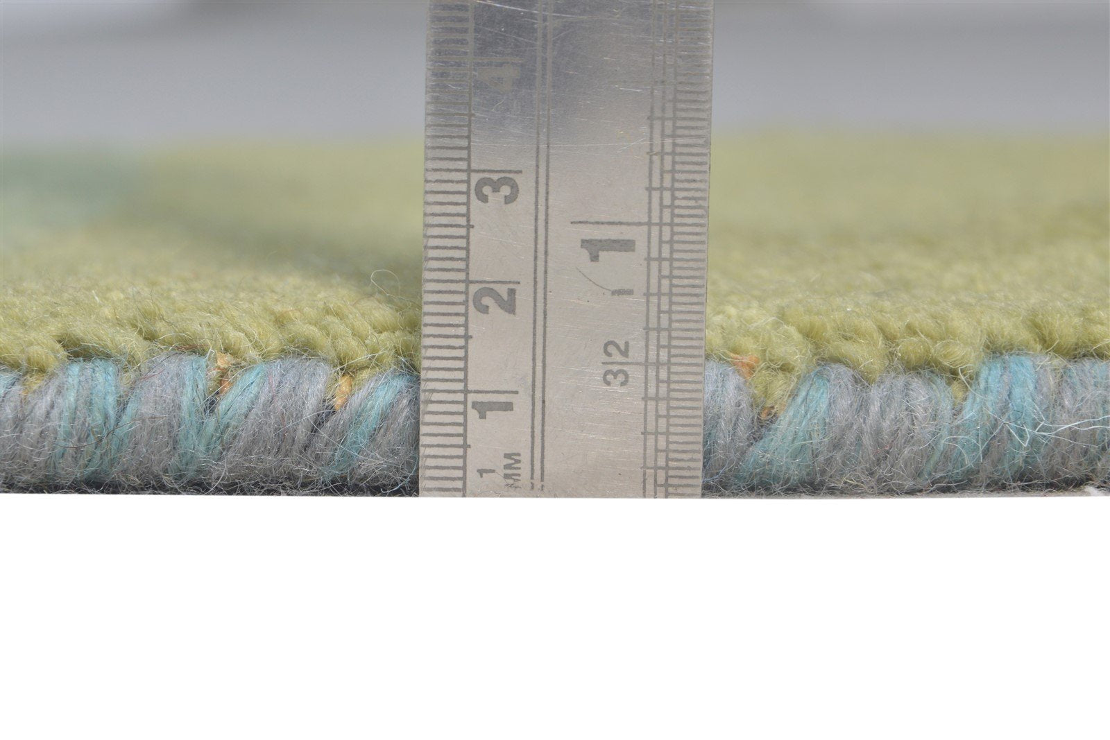 Wool Green Rug 1' X 2' Modern Hand Knotted American Striped Small Carpet 7865186156693