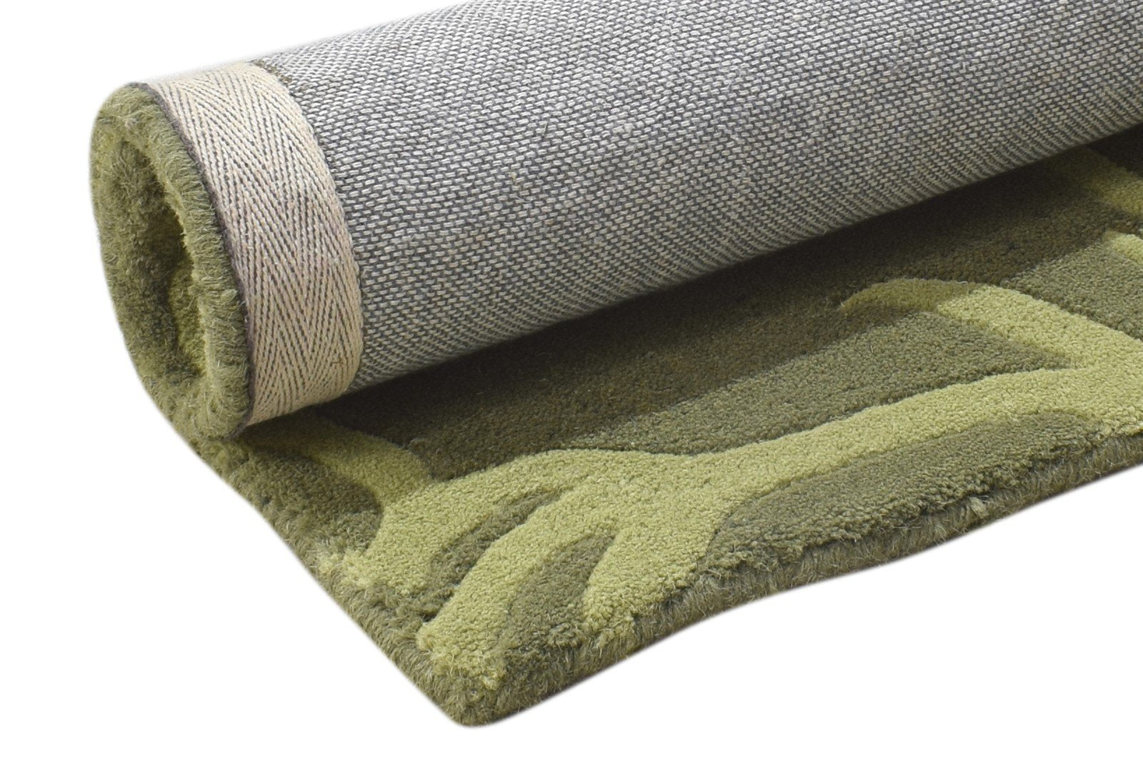 Wool Green Rug 2' X 2' Modern Hand Tufted Moroccan Floral Small Carpet 7864127881365