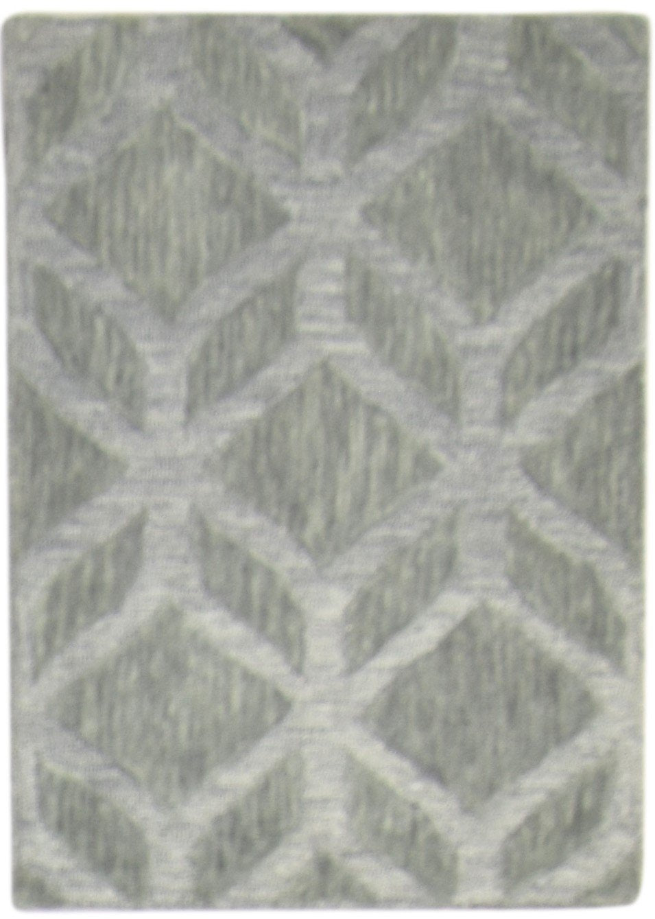 Wool Green Rug 2' X 3' Modern Hand Tufted Moroccan Geometric Small Carpet 7864141185173