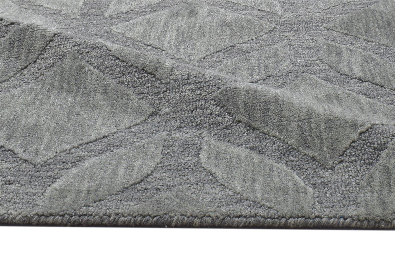 Wool Green Rug 2' X 3' Modern Hand Tufted Moroccan Geometric Small Carpet 7864141185173