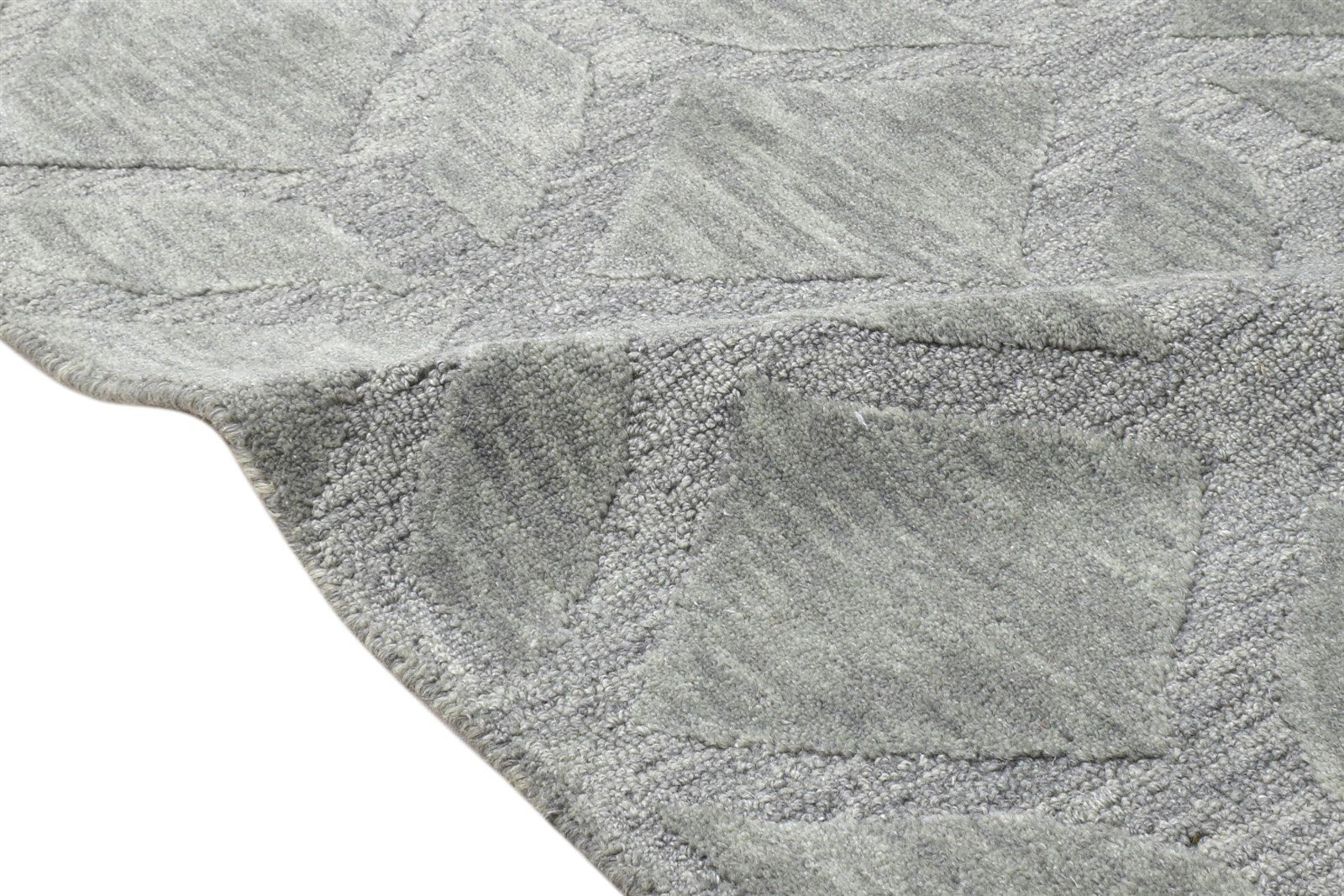 Wool Green Rug 2' X 3' Modern Hand Tufted Moroccan Geometric Small Carpet 7864141185173