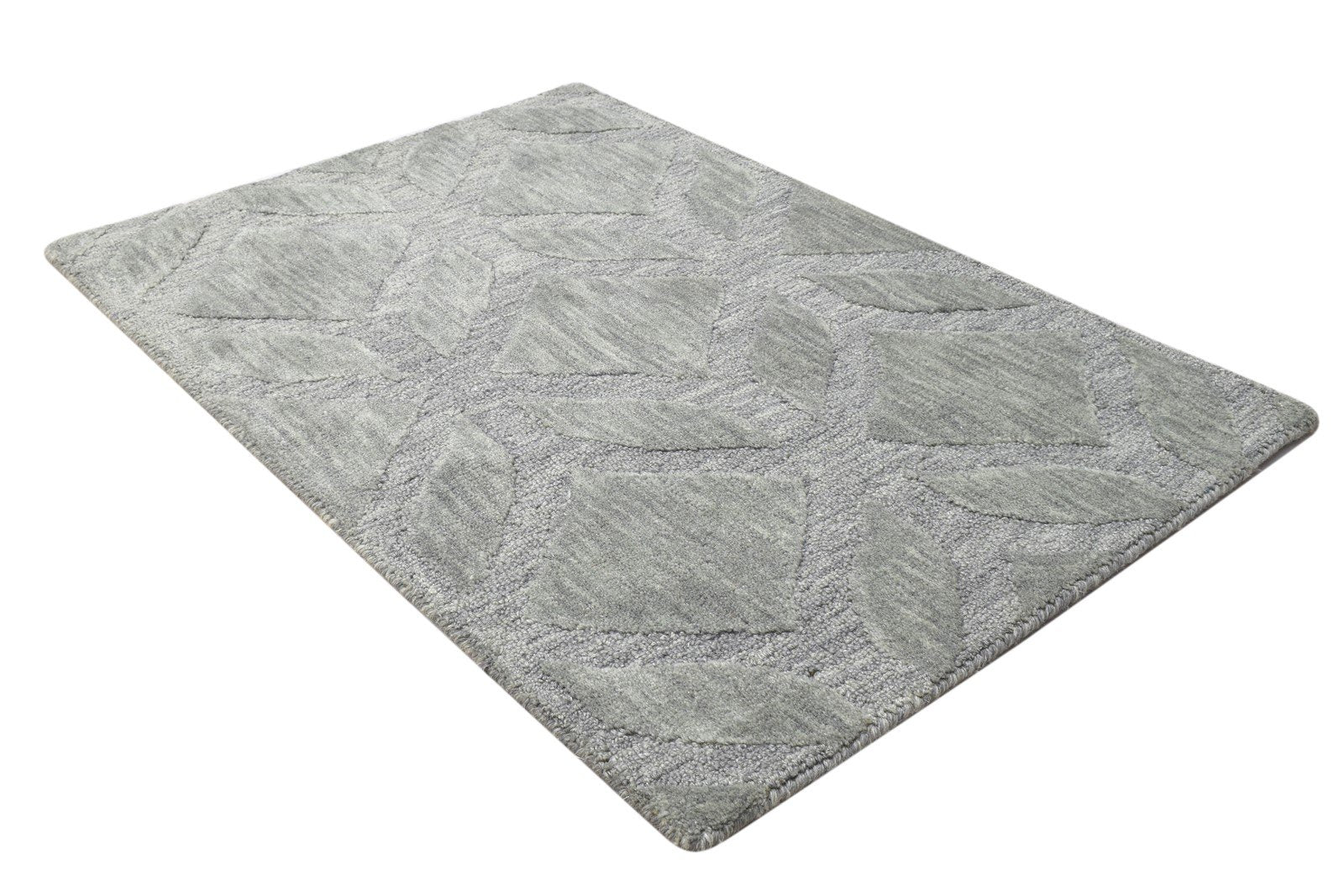 Wool Green Rug 2' X 3' Modern Hand Tufted Moroccan Geometric Small Carpet 7864141185173