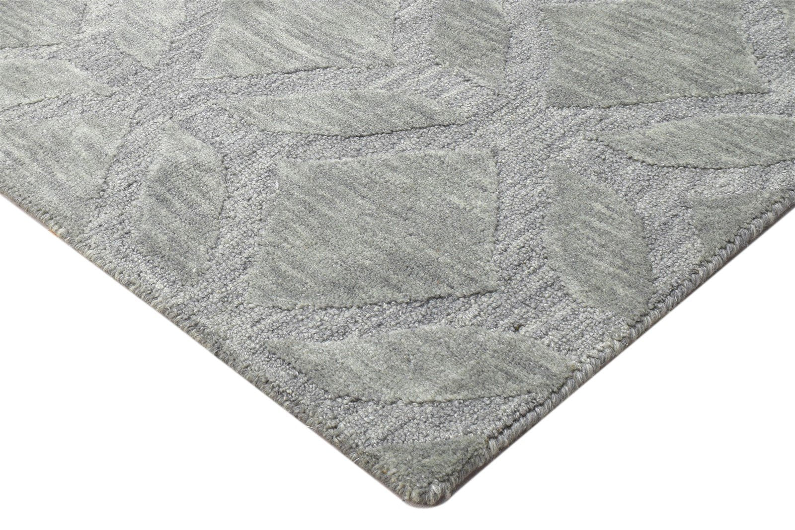 Wool Green Rug 2' X 3' Modern Hand Tufted Moroccan Geometric Small Carpet 7864141185173