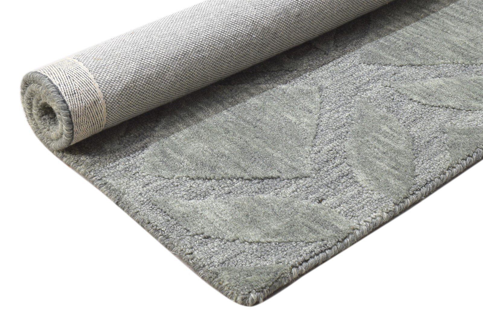 Wool Green Rug 2' X 3' Modern Hand Tufted Moroccan Geometric Small Carpet 7864141185173