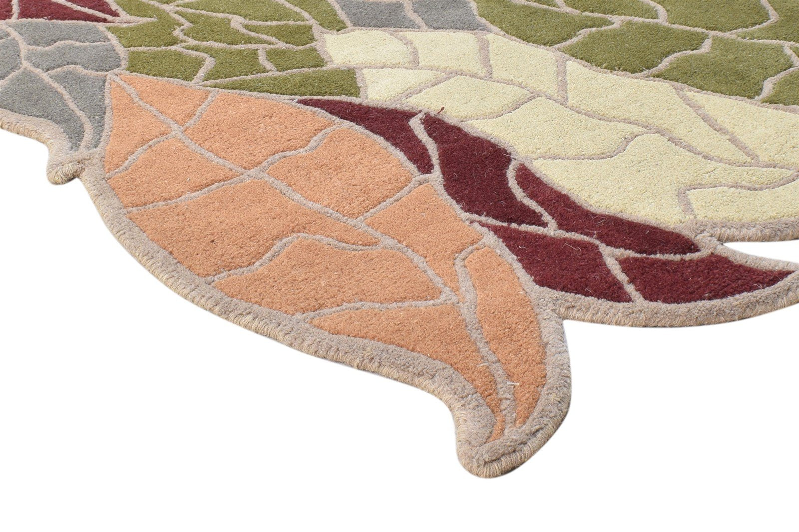 Wool Green Rug 3' X 10' Modern Hand Tufted French Floral Small Runner 7865080742037