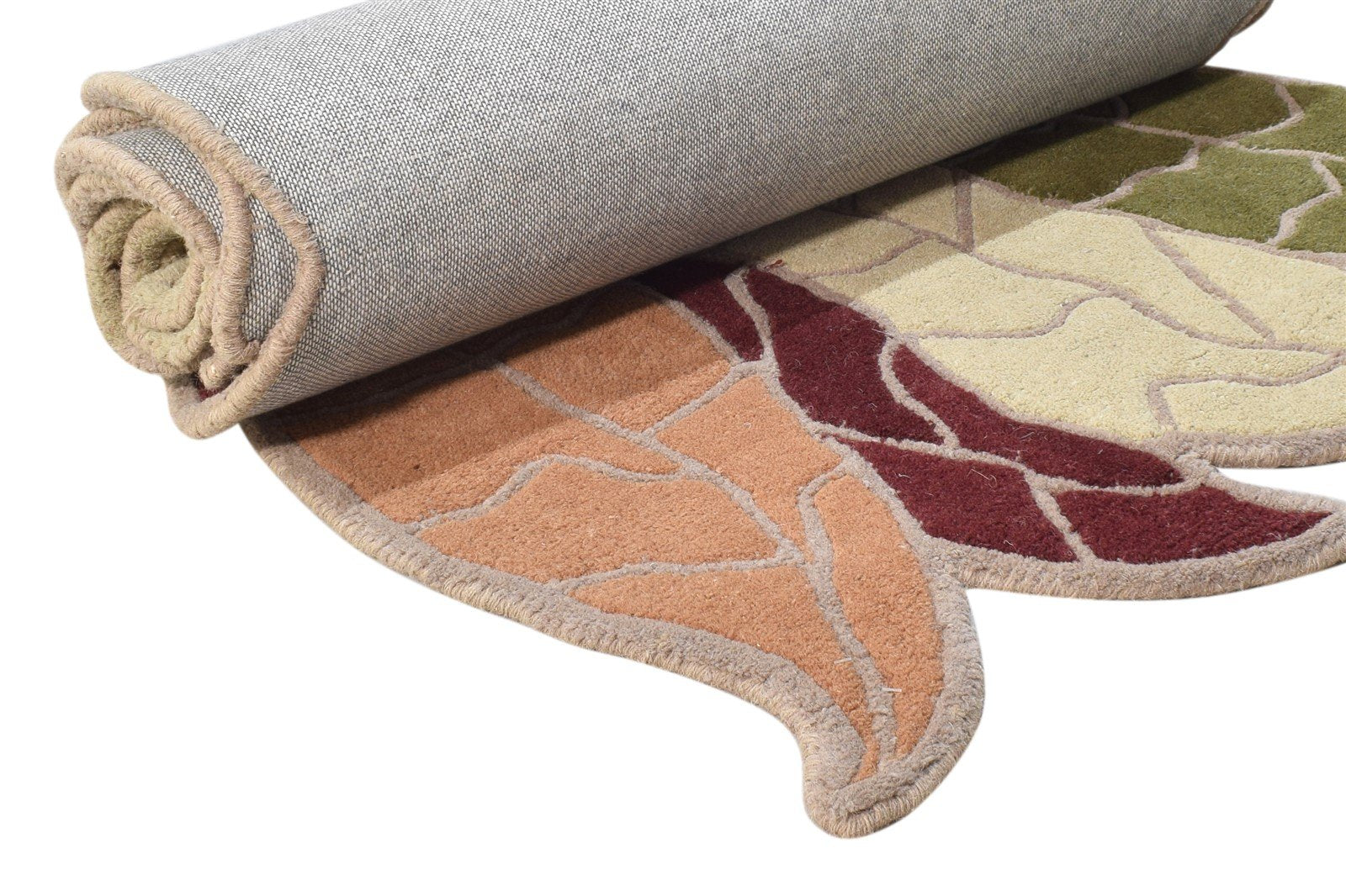 Wool Green Rug 3' X 10' Modern Hand Tufted French Floral Small Runner 7865080742037