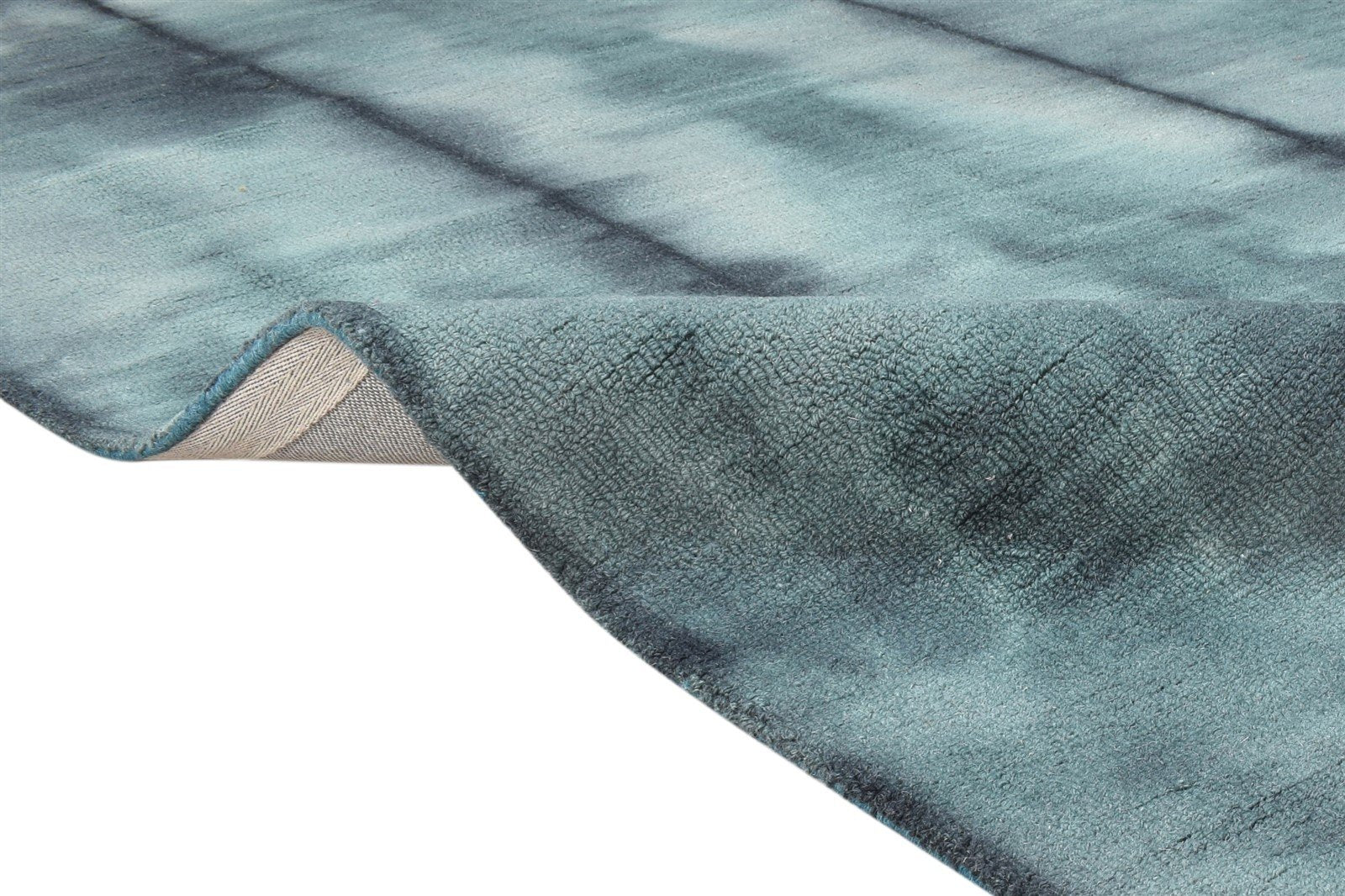 Wool Green Rug 5' X 8' Modern Hand Tufted Shibori Tie Dye Room Size Carpet 7865170722965