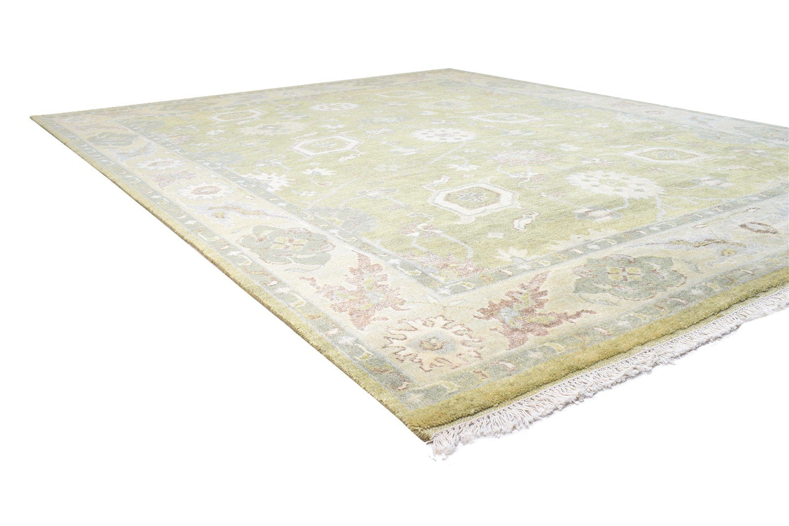 Wool Green Rug 8' X 10' Persian Hand Knotted Oushak Oriental Large Carpet 7864167563413