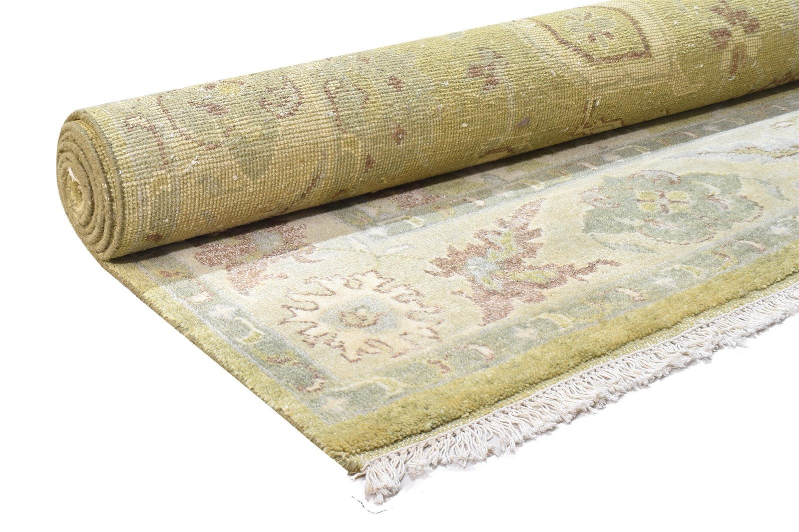 Wool Green Rug 8' X 10' Persian Hand Knotted Oushak Oriental Large Carpet 7864167563413