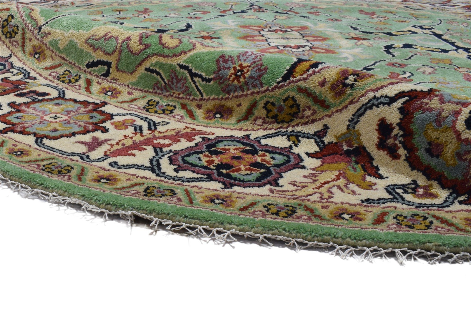 Brigitta Wool Green Rug 8' X 8' Persian Hand Knotted Serapi Oriental 7864836456597
