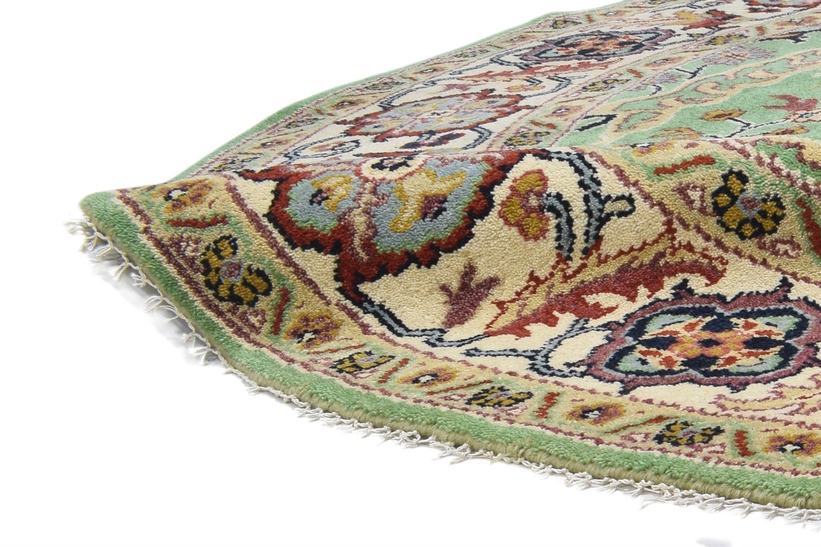 Brigitta Wool Green Rug 8' X 8' Persian Hand Knotted Serapi Oriental 7864836456597