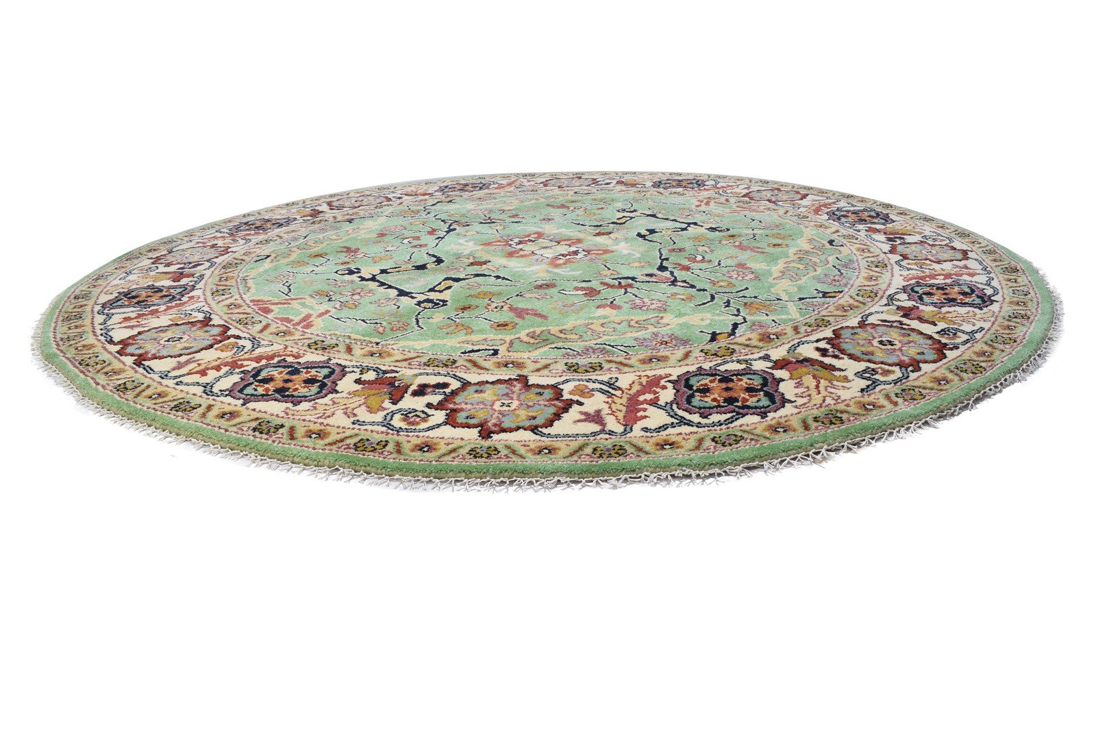 Wool Green Rug 8' X 8' Persian Hand Knotted Serapi Oriental Large Carpet 7864836456597