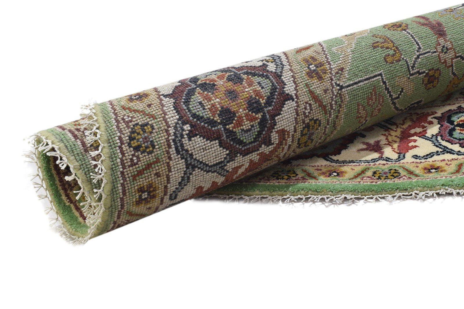Wool Green Rug 8' X 8' Persian Hand Knotted Serapi Oriental Large Carpet 7864836456597