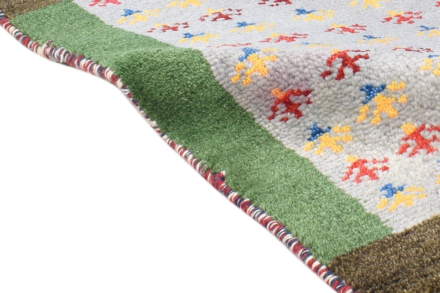 Wool Grey Rug 1' X 2' Southwestern Hand Knotted American Tribal Small Carpet 7865086738581
