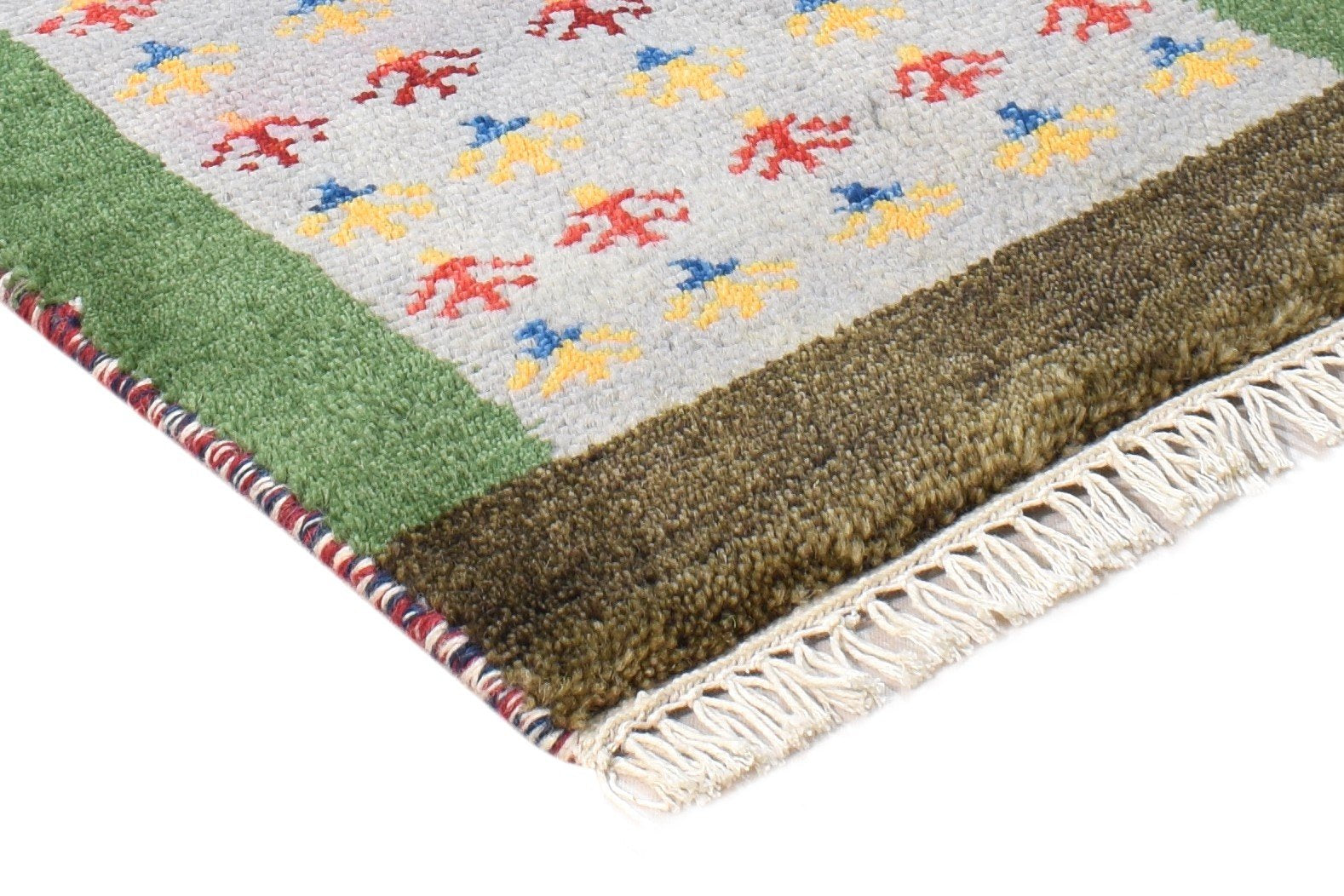Wool Grey Rug 1' X 2' Southwestern Hand Knotted American Tribal Small Carpet 7865086738581