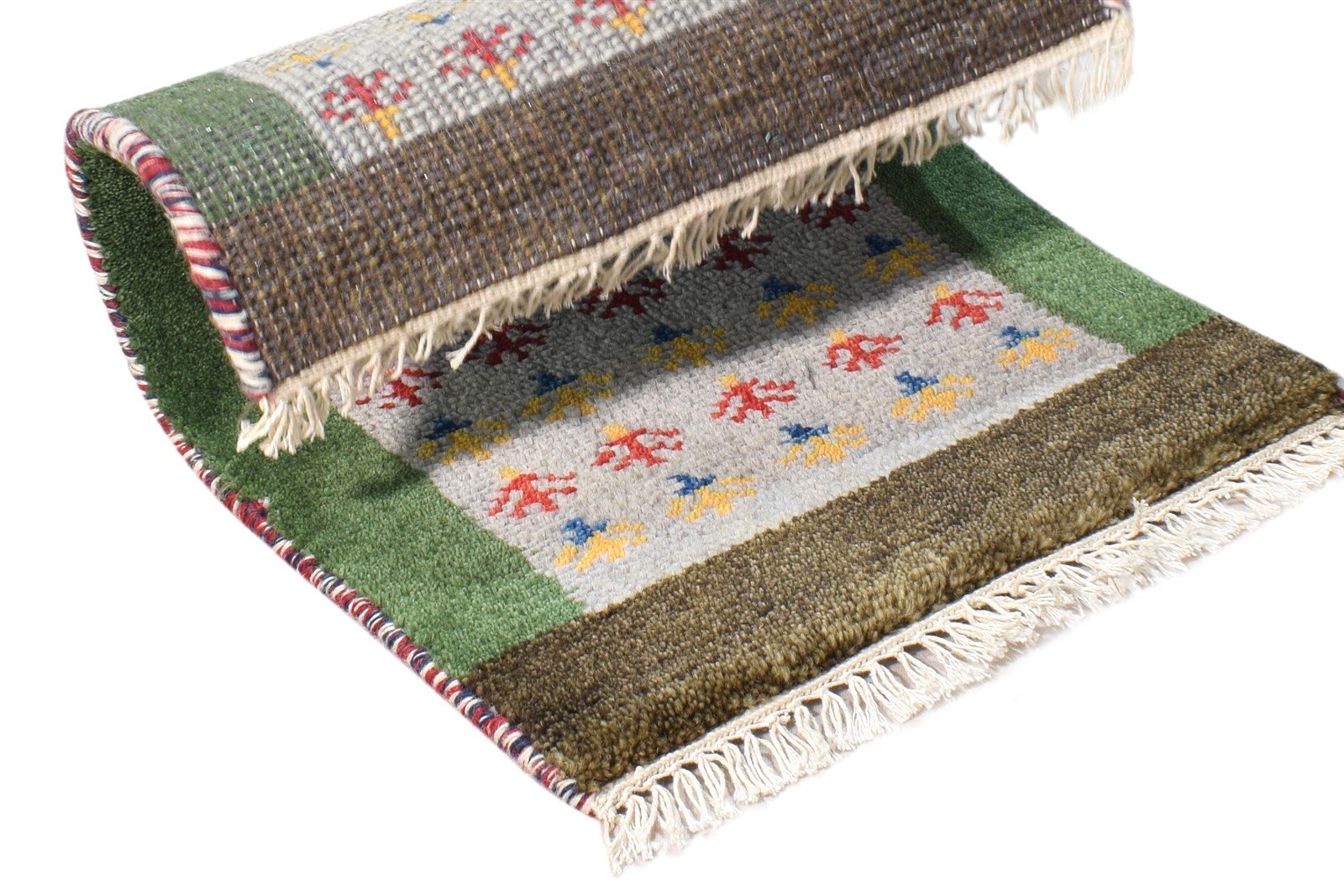 Wool Grey Rug 1' X 2' Southwestern Hand Knotted American Tribal Small Carpet 7865086738581