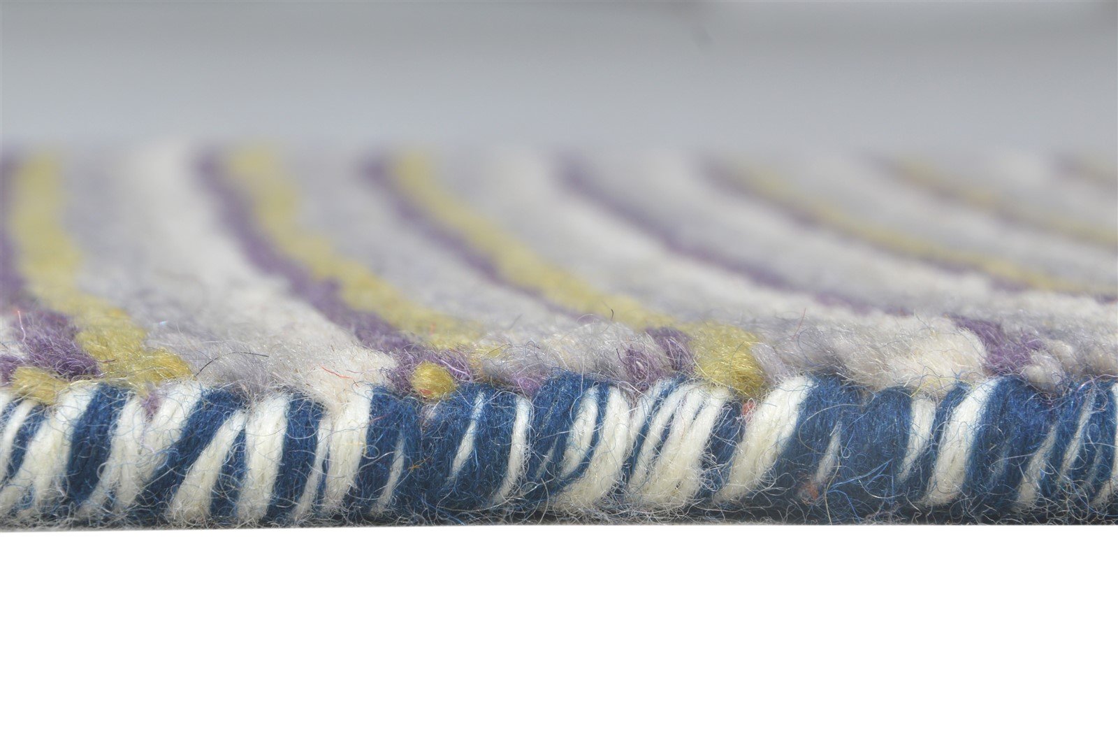 Wool Grey Rug 1' X 2' Southwestern Hand Knotted Gabbeh Striped Small Carpet 7865060425877