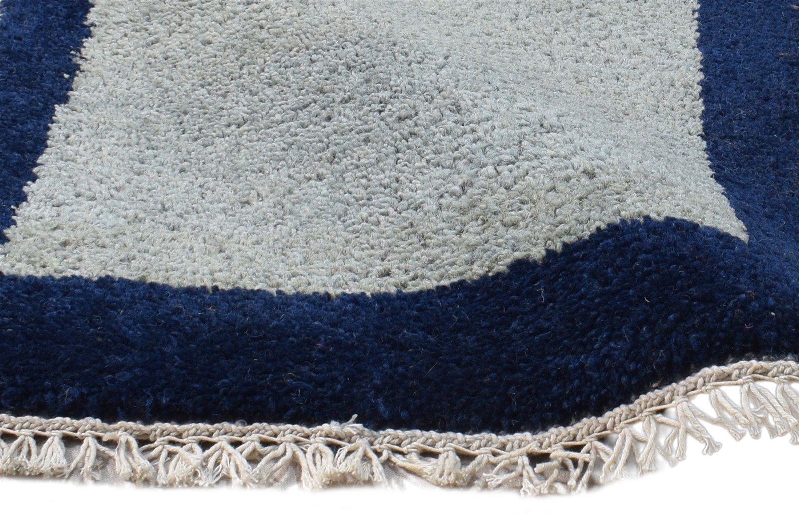 Wool Grey Rug 1' X 2' Tribal Hand Knotted Southwestern Bordered Small Carpet 7865184125077